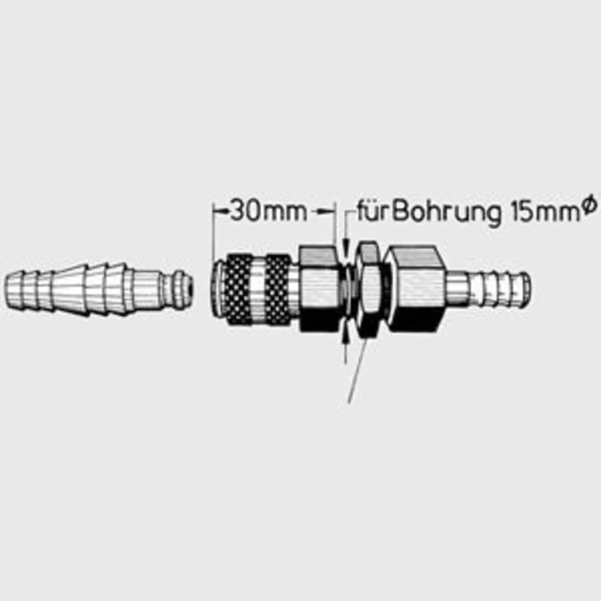 Steckkupplung mit Anschlusstüllen f.Wassersteckdos