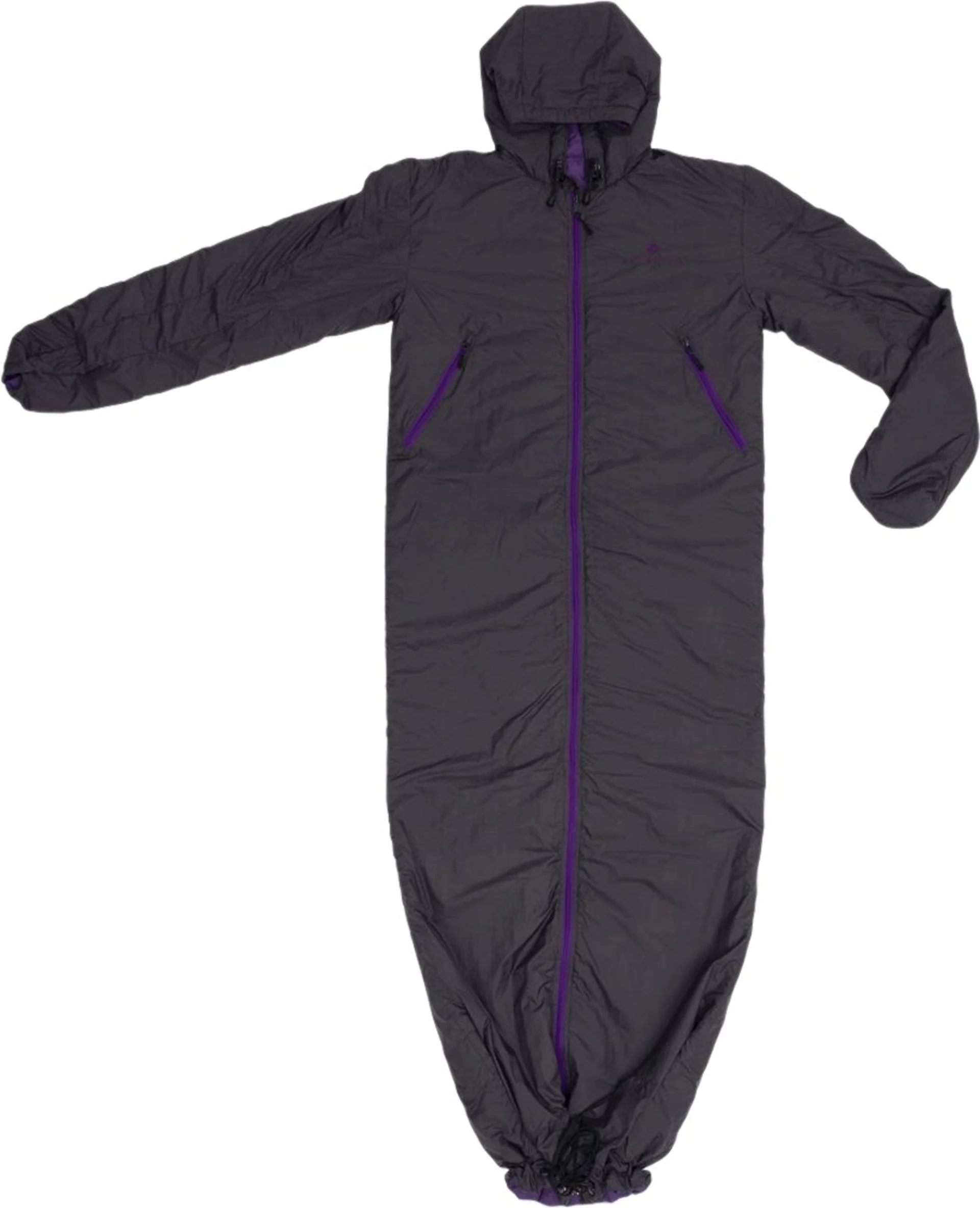 Bergstop Cozybag Comfort Multifunktionsschlafsack mit Ärmeln grau lila S 210 cm