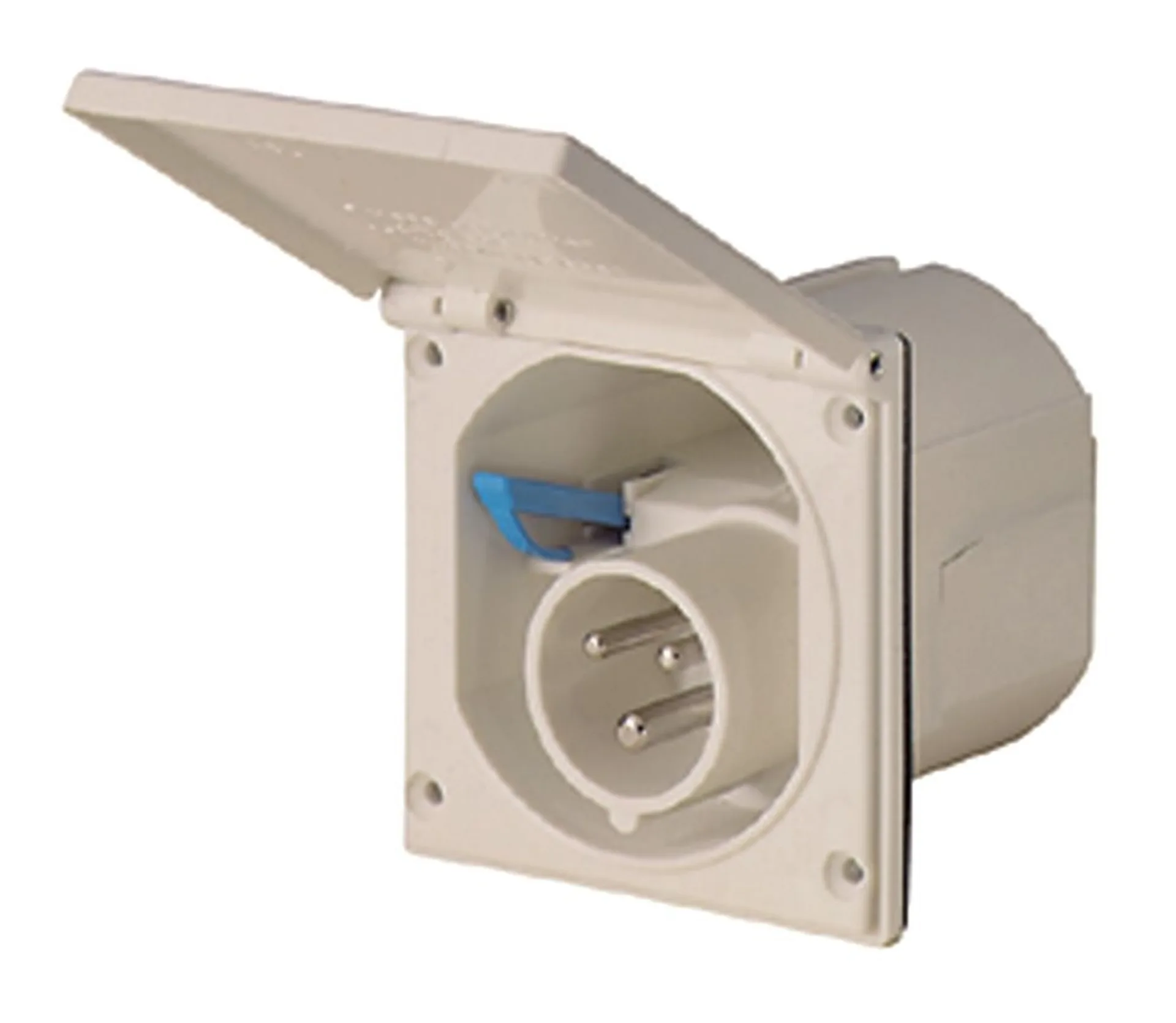 CEE-Caravan-Einbaustecker 16/3 230 VAC 3-pol / 230 VAC / 16 A / 6 h / mit Deckel