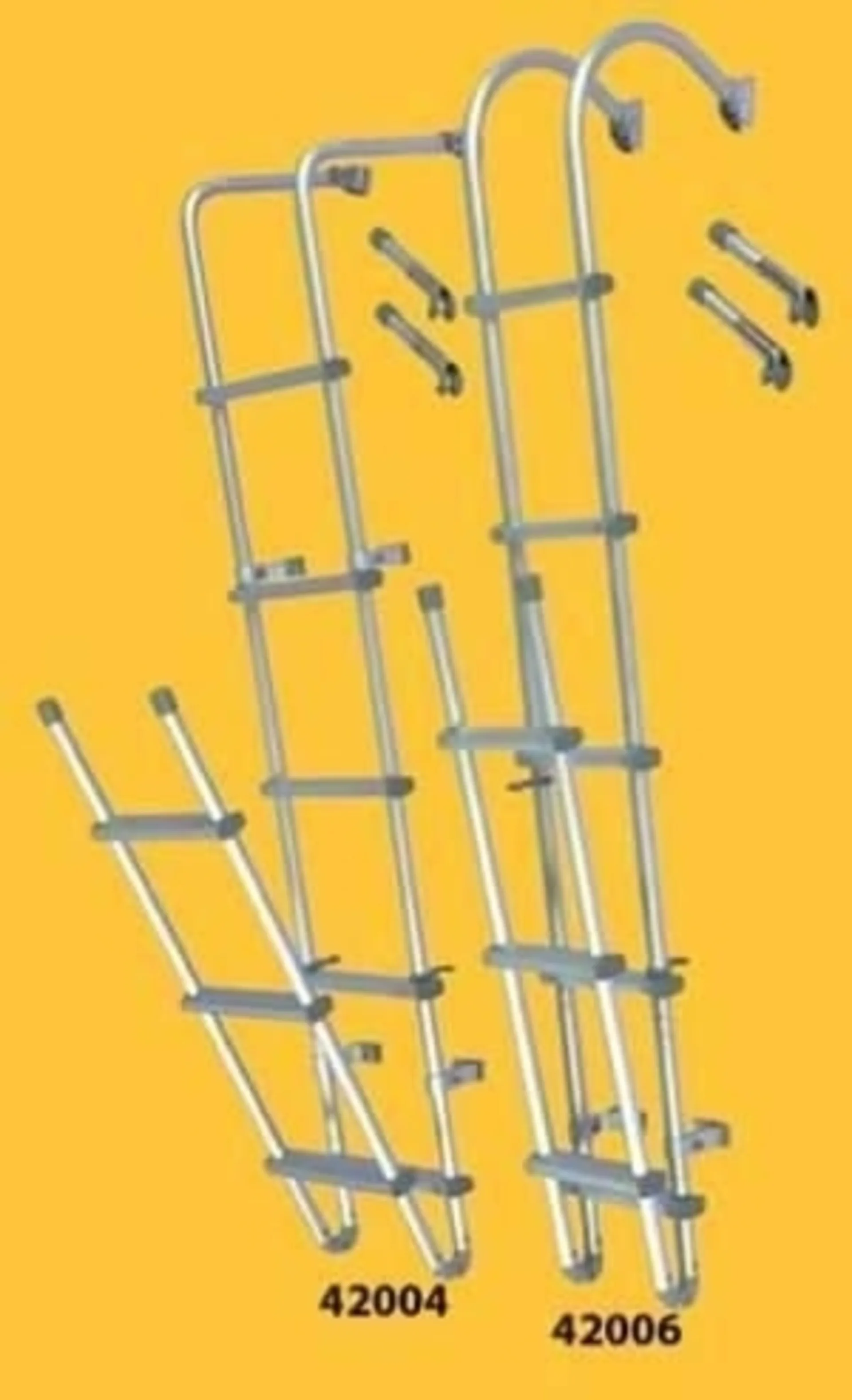 Leiter Deluxe 6-stufig mit ovalen, weiss lackierte