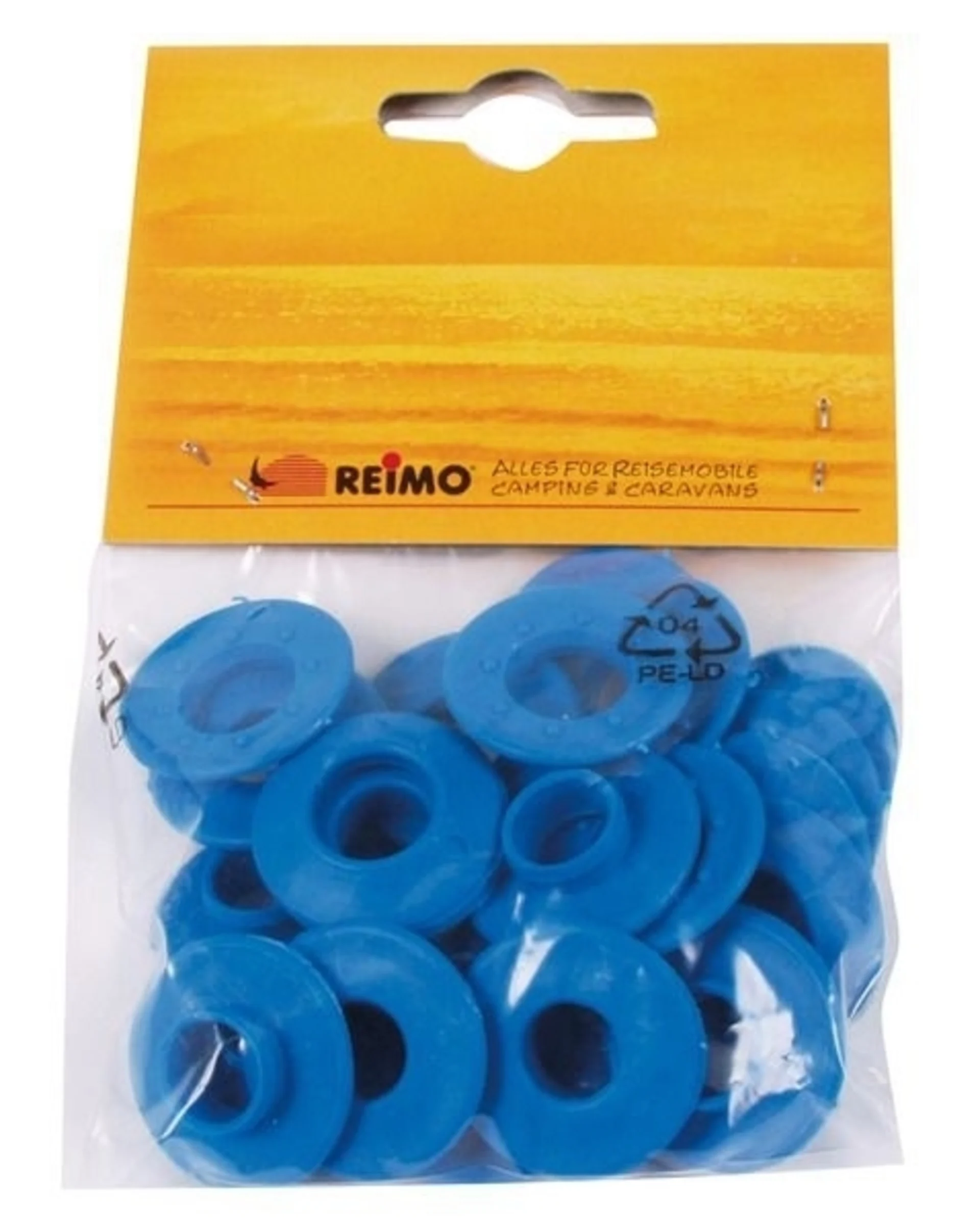 10er Packung blaue Kunststoff-Ösen, Durchmesser 12 mm