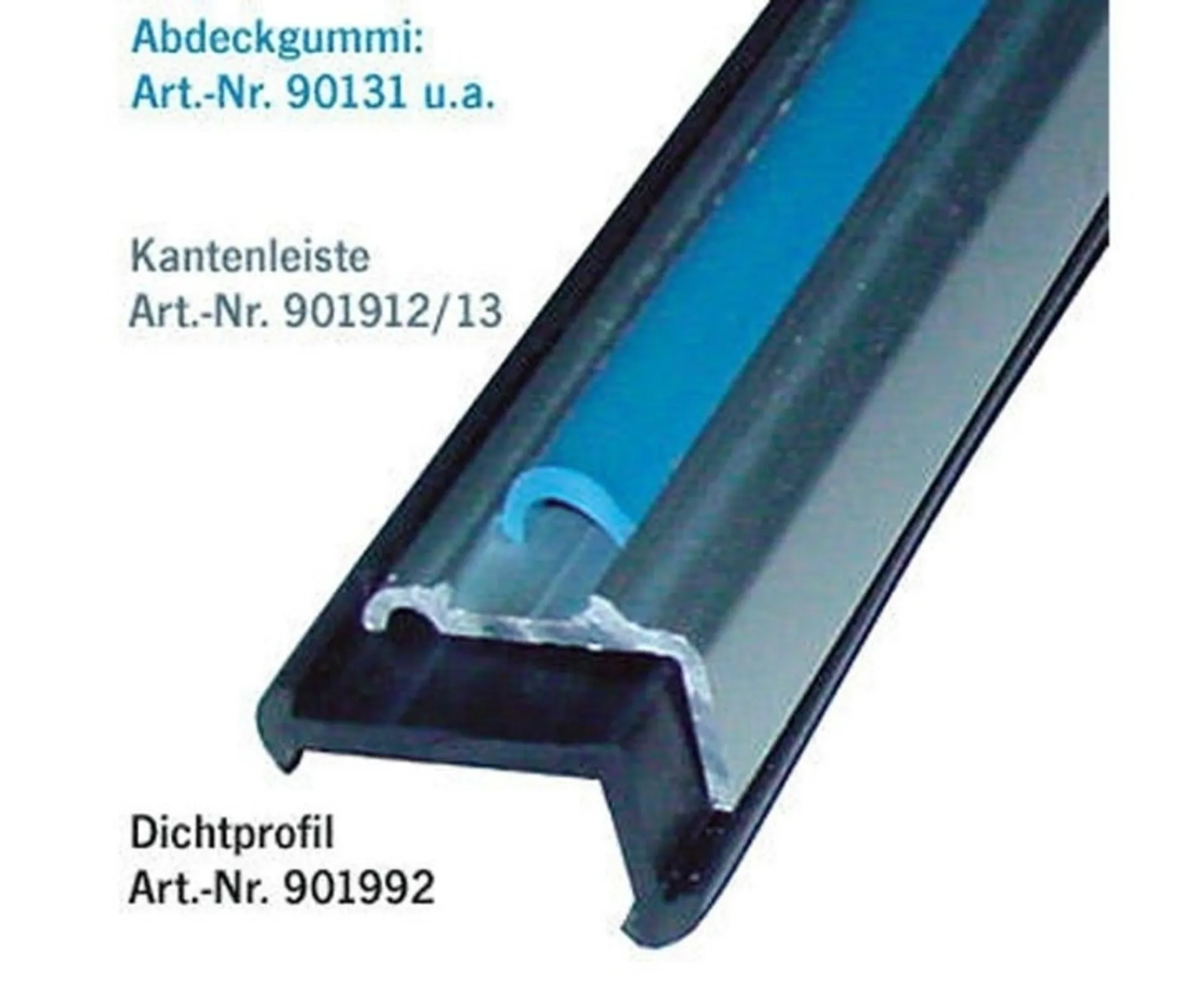 Gummi-Dichtprofil für Aluleisten 20x11mm - passend für Art,-Nr, 901922 und 901923