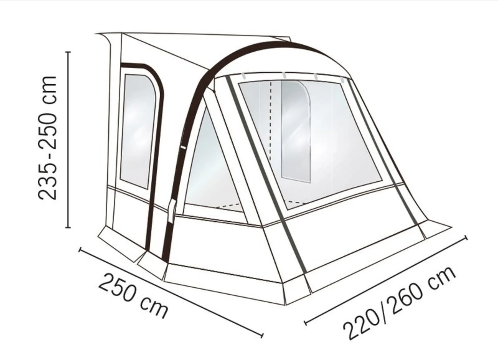 Aufblasbares Wohnwagen-Teilzelt OneBeamAir