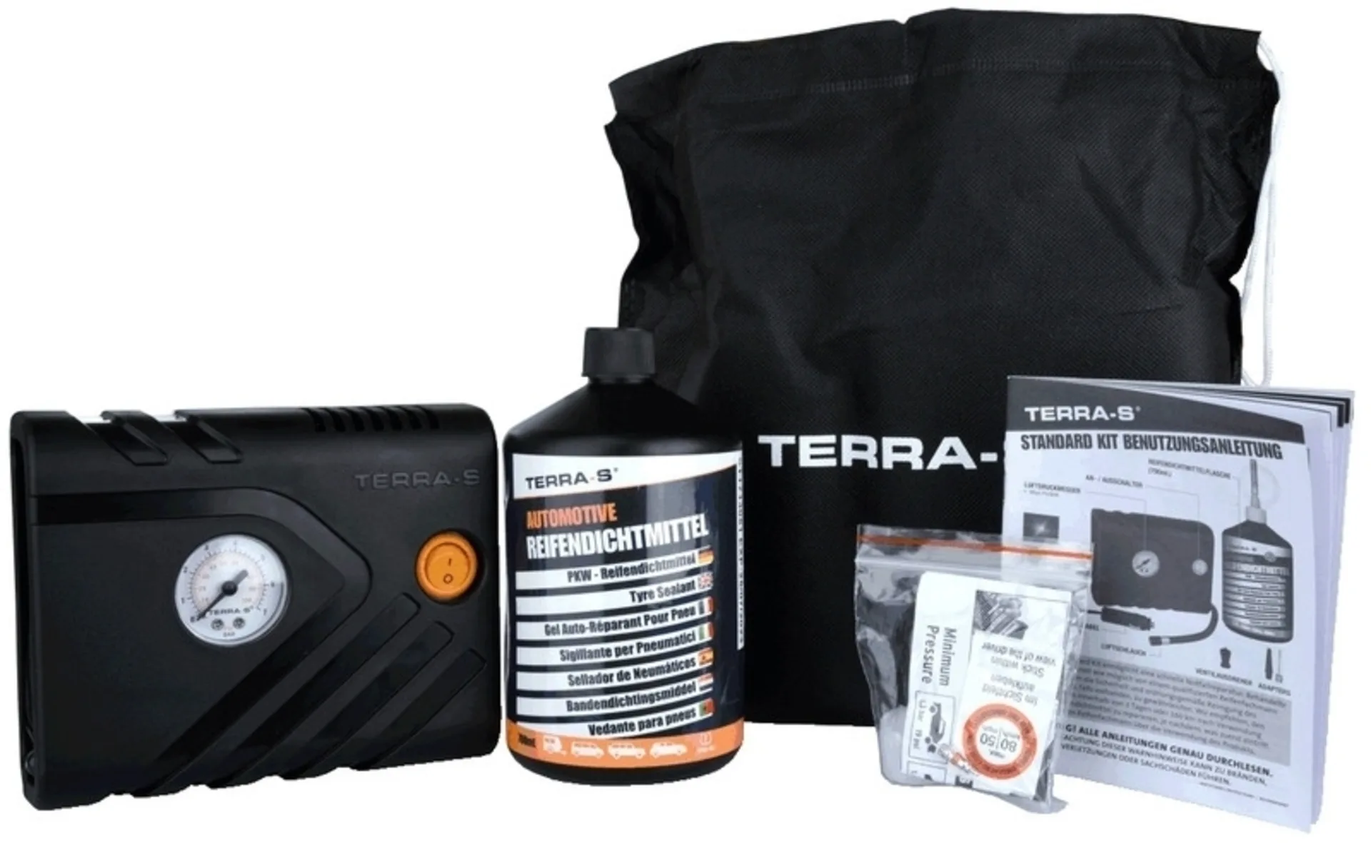 Kit de crevaison noir avec 700ml de gel d'étanchéité