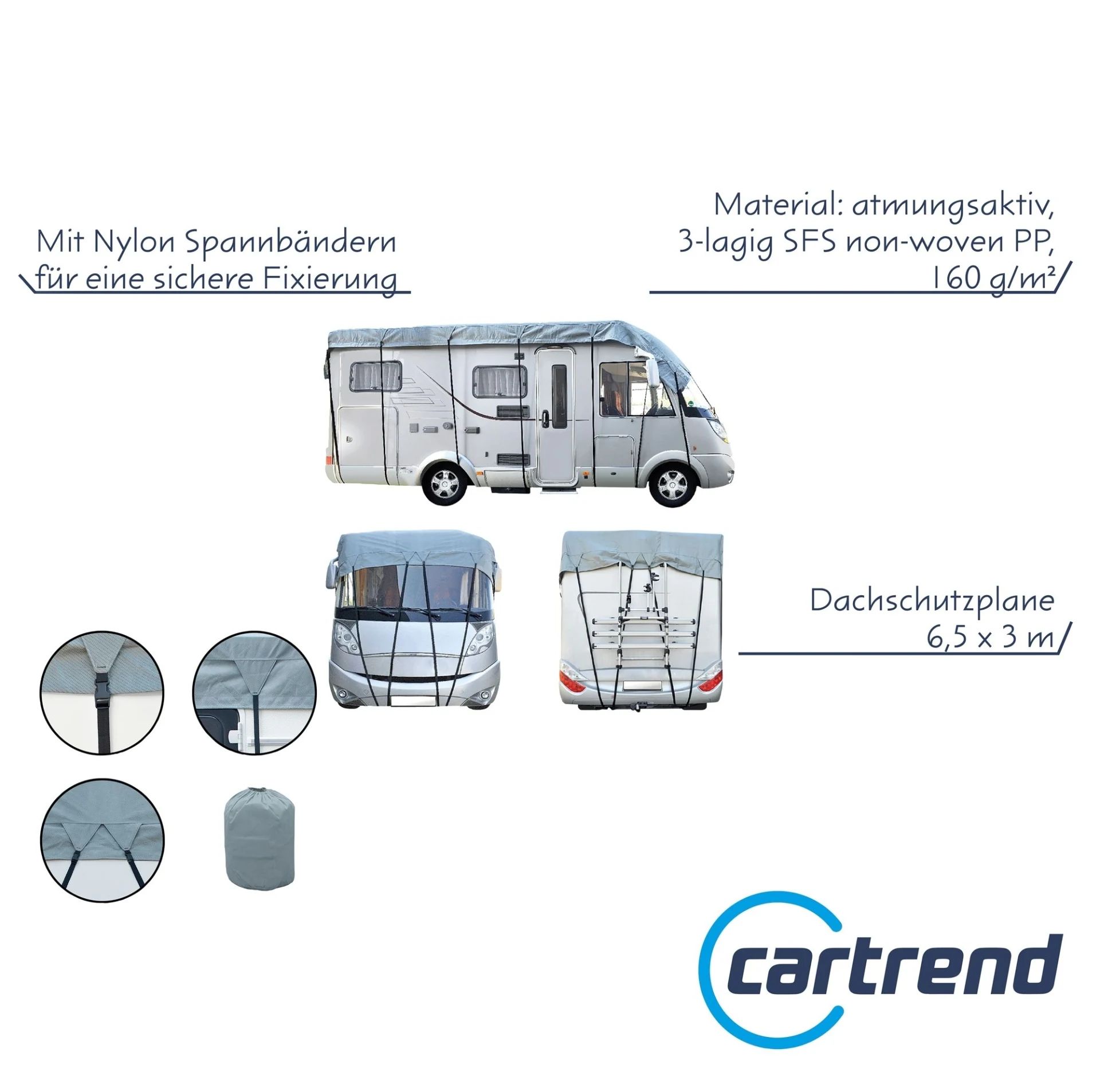 Bâche de protection de toit Cartrend Caravan 6,5 x 3 m