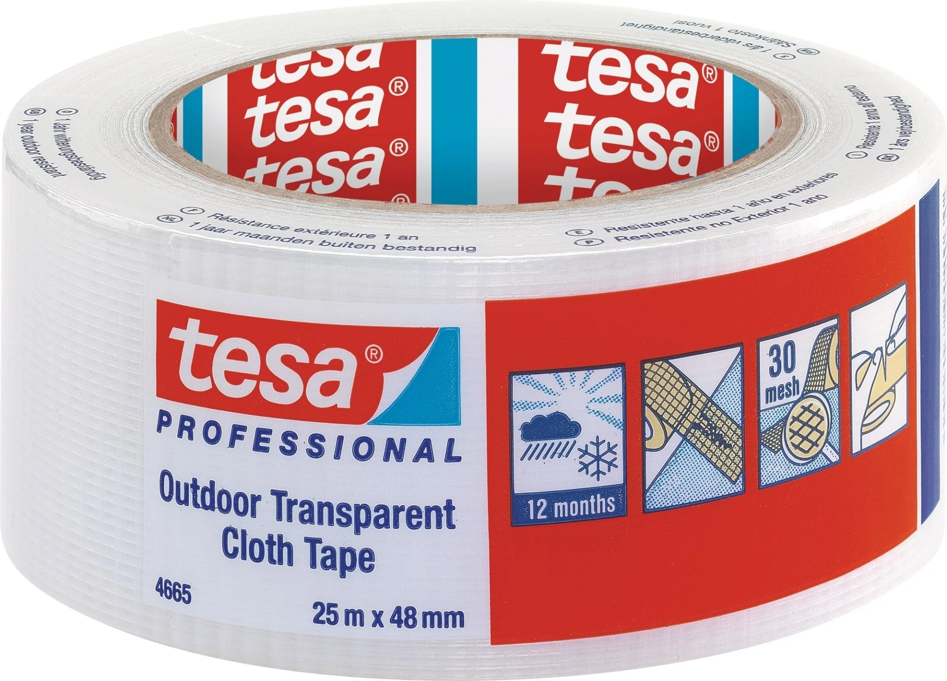 Tesa Professional 4665 UV Gewebeband Outdoor trans