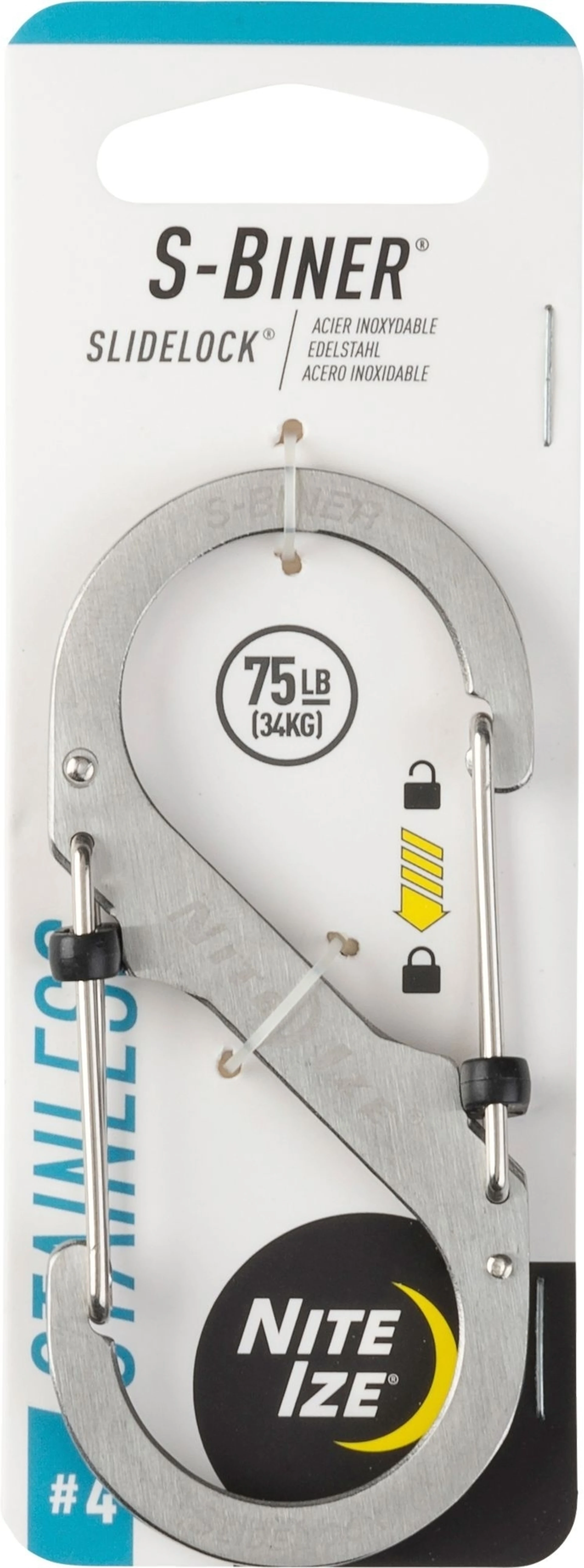 Nite Ize S-Biner SlideLock - taille 4, argenté