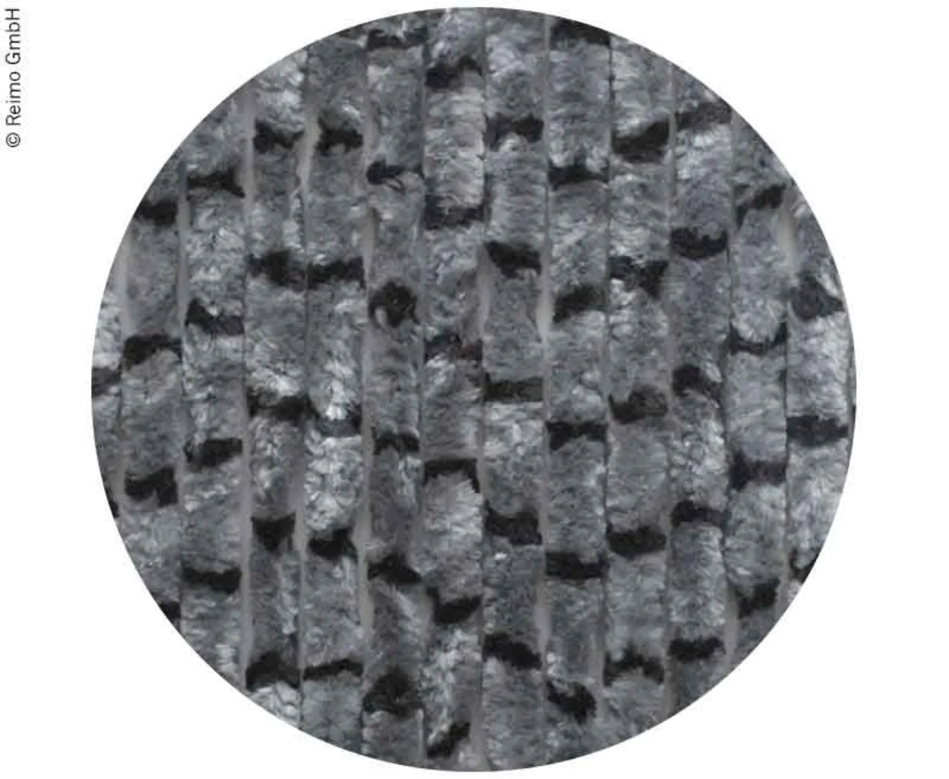 Chenille Flauschvorhang für Schiebetüren und Hecktüren im Kastenwagen in Grau/Schwarz (120x185)