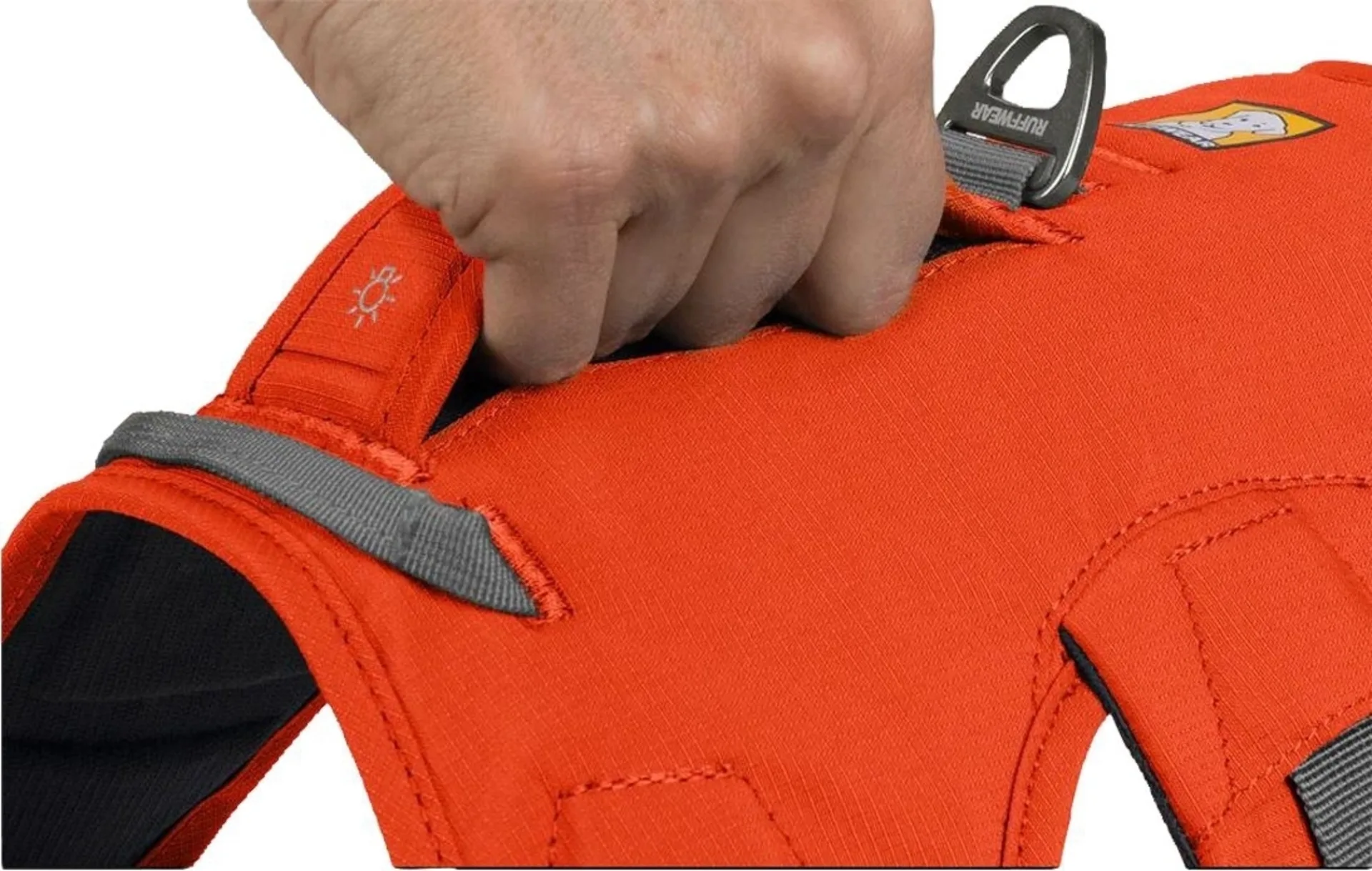 Ruffwear Web Master Hundegeschirr mit Handschlaufe Blaze Orange S