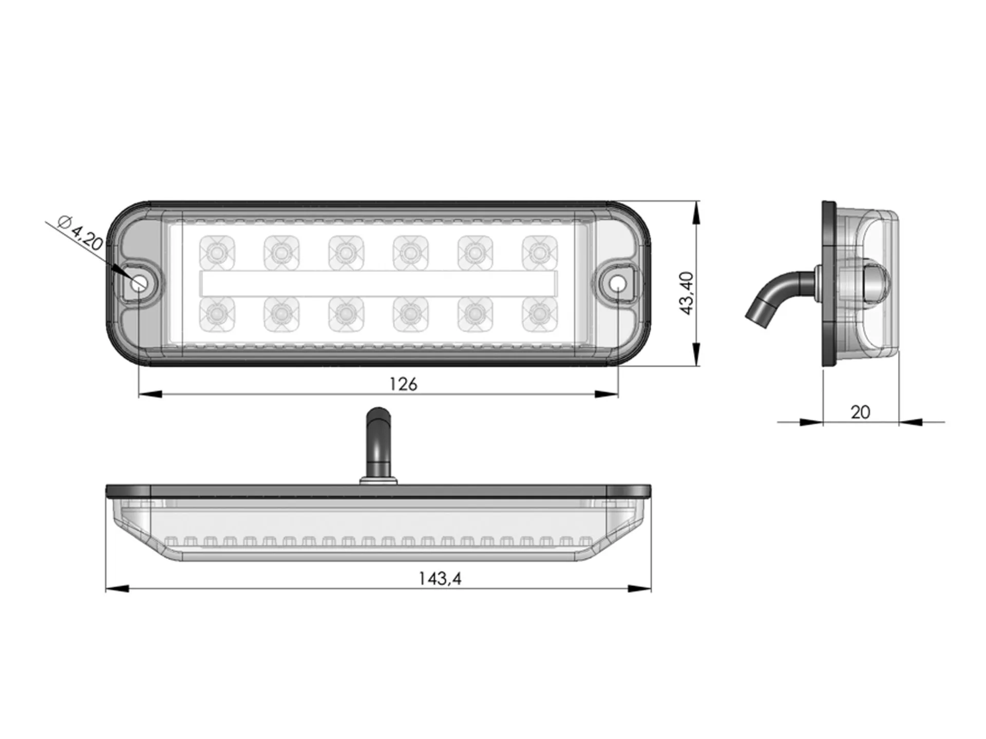Feux de brouillard arrière et de recul à LED PRO-TWIN-CAN