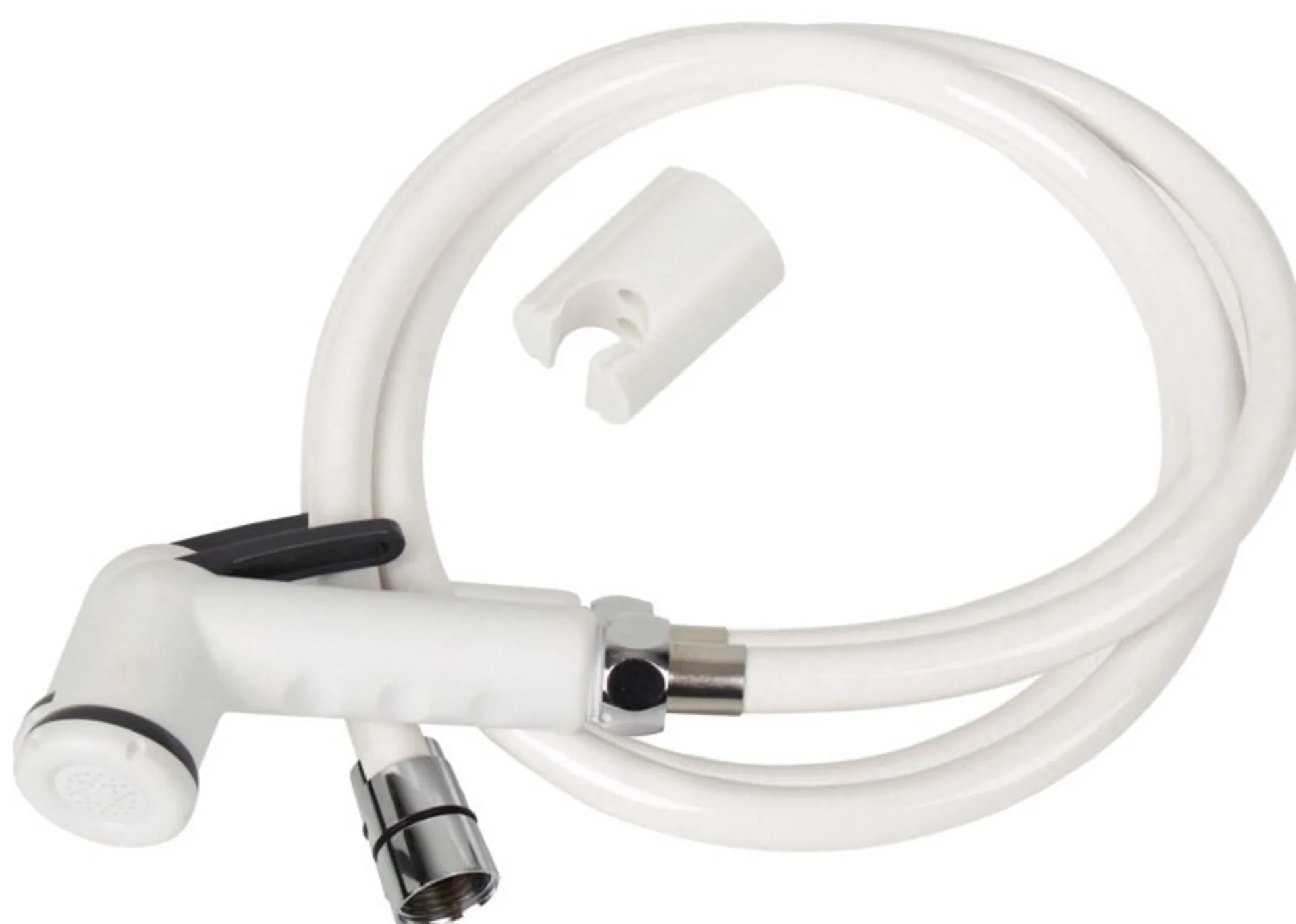 Duschset Weiss mit Absperrhebel und 1.5m Schlauch