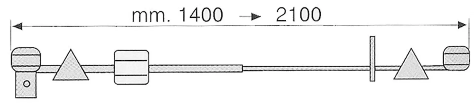 AJBA - Lichtschiene ausziehbar m. Kabel 10m 1.4-2.1m Breite/7-pol Dose/Nr-Halter AJBA - Lichtschiene ausziehbar m. Kabel 10m 1.4-2.1m Breite/7-pol Dose/Nr-Halter