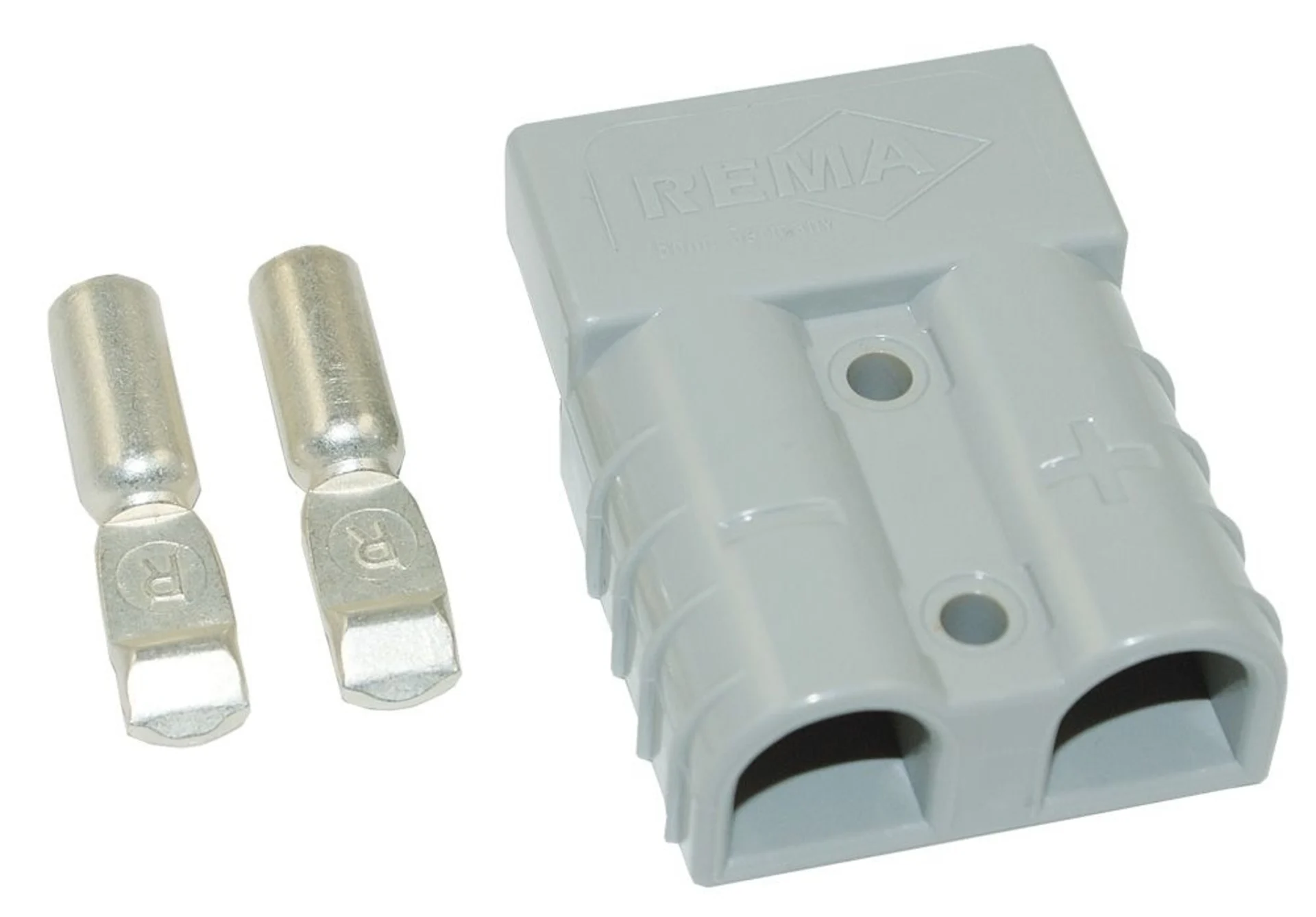1 Stk. Stecker REMA 2-pol 16 mm2 grau 2-pol / 16 mm2 / 50 A / 5 x 3.5 cm 1 Stk. Stecker REMA 2-pol 16 mm2 grau 2-pol / 16 mm2 / 50 A / 5 x 3.5 cm