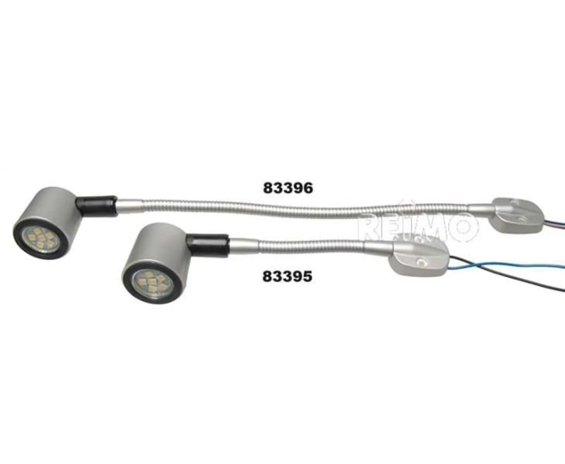 LED Schwanenhalsleuchte für den Festanbau - mattsilber - 130mm - 12V Cockpitleuchte / Leseleuchte