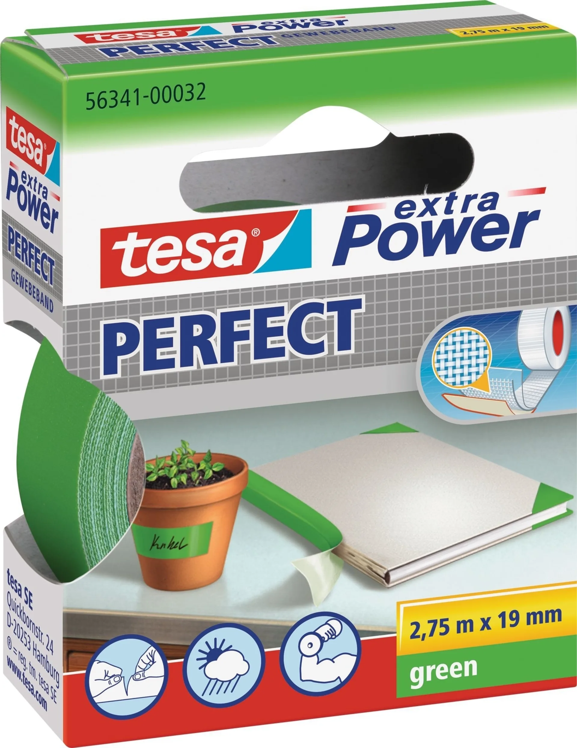 Tesa Extra Power Perfect ruban adhésif tissu 2,75 m G