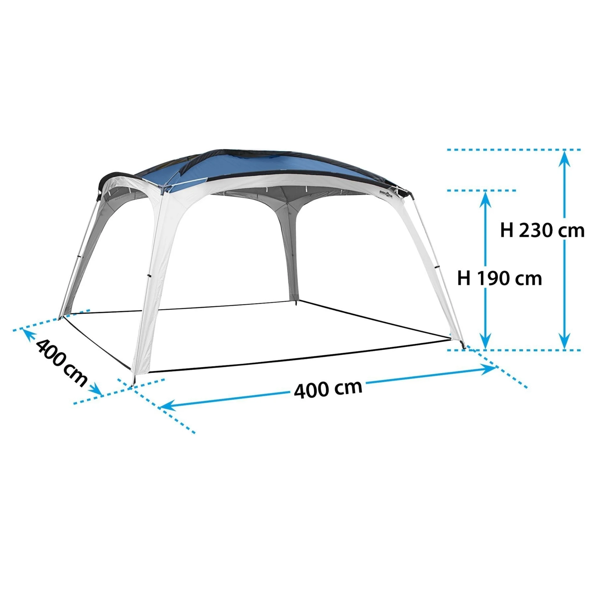 Brunner Medusa II Pavillon 400 x 400 cm blau