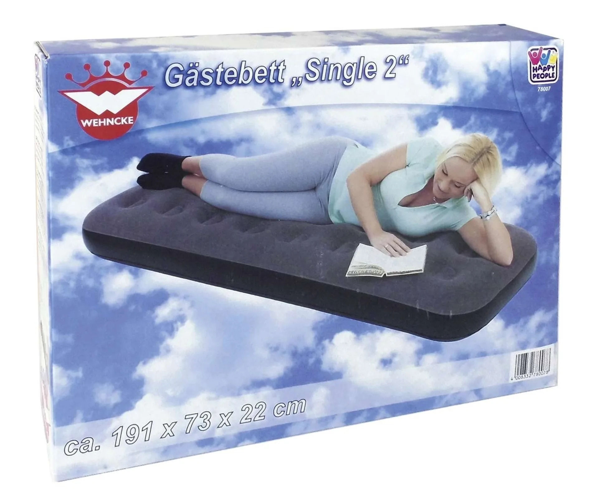 Lit d'appoint simple 2, matelas gonflable 191 x 73 x 22 cm, anthracite