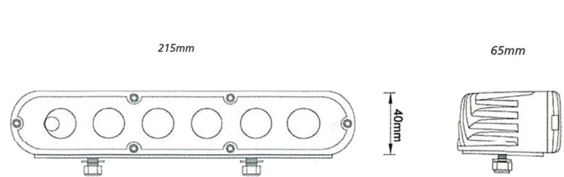 LED-Arbeitsscheinwerfer 12/24V 215x40mm, 2400Lumen, IP68, 10-30V, 30W