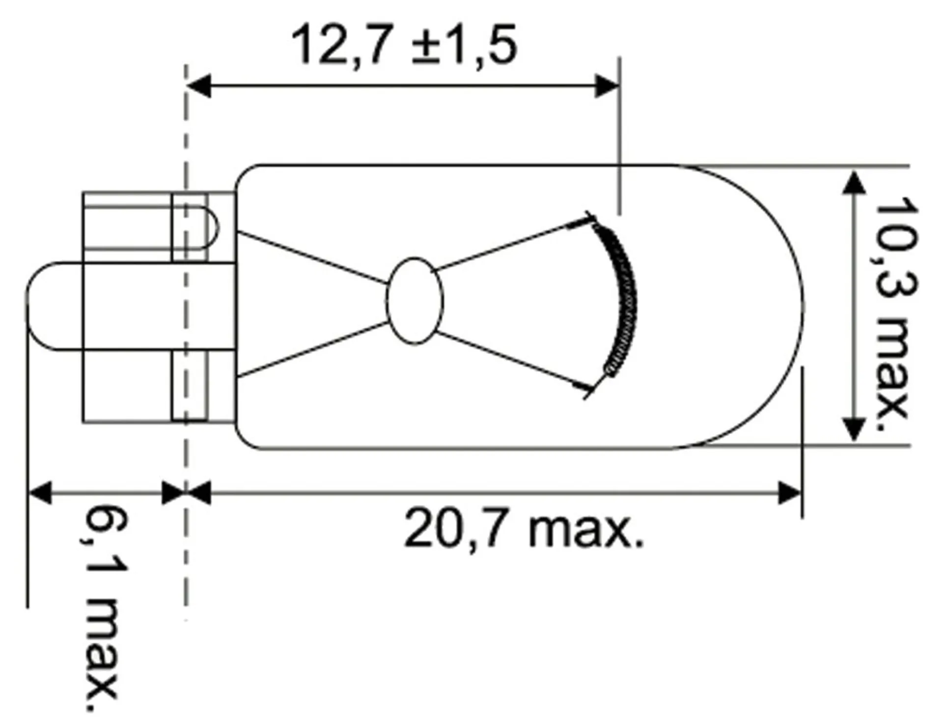 Philips Glassockellampe 12V 5W W2.1x9.5d