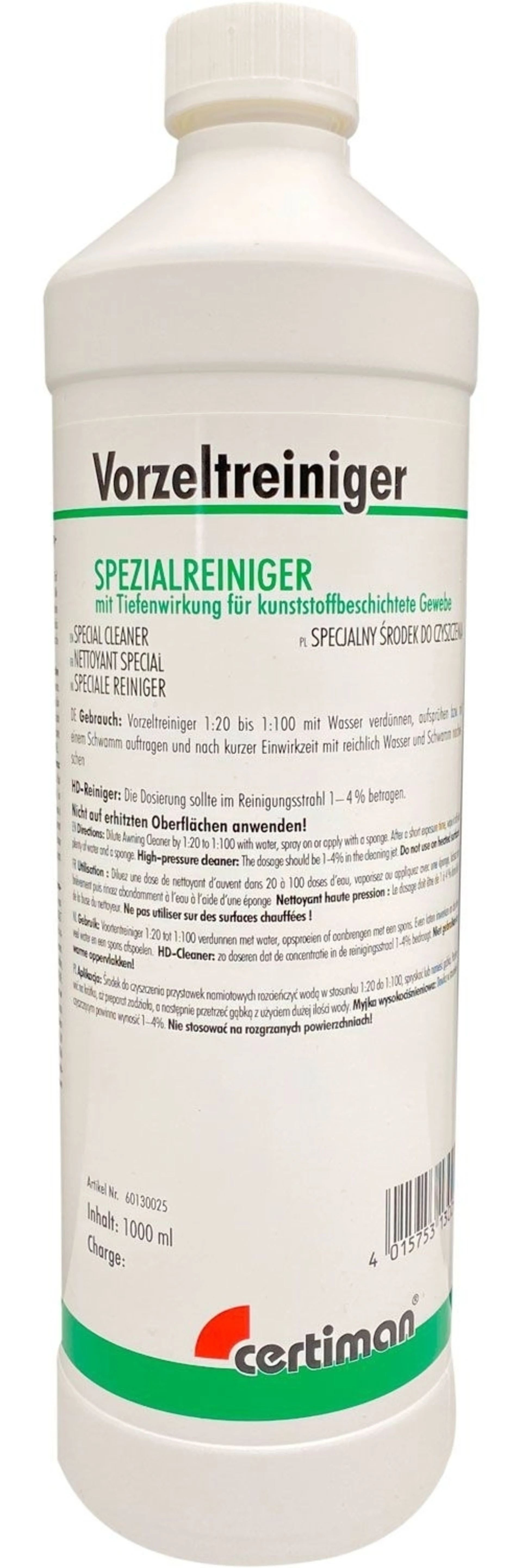 Certiman nettoyant pour auvents 1 litre