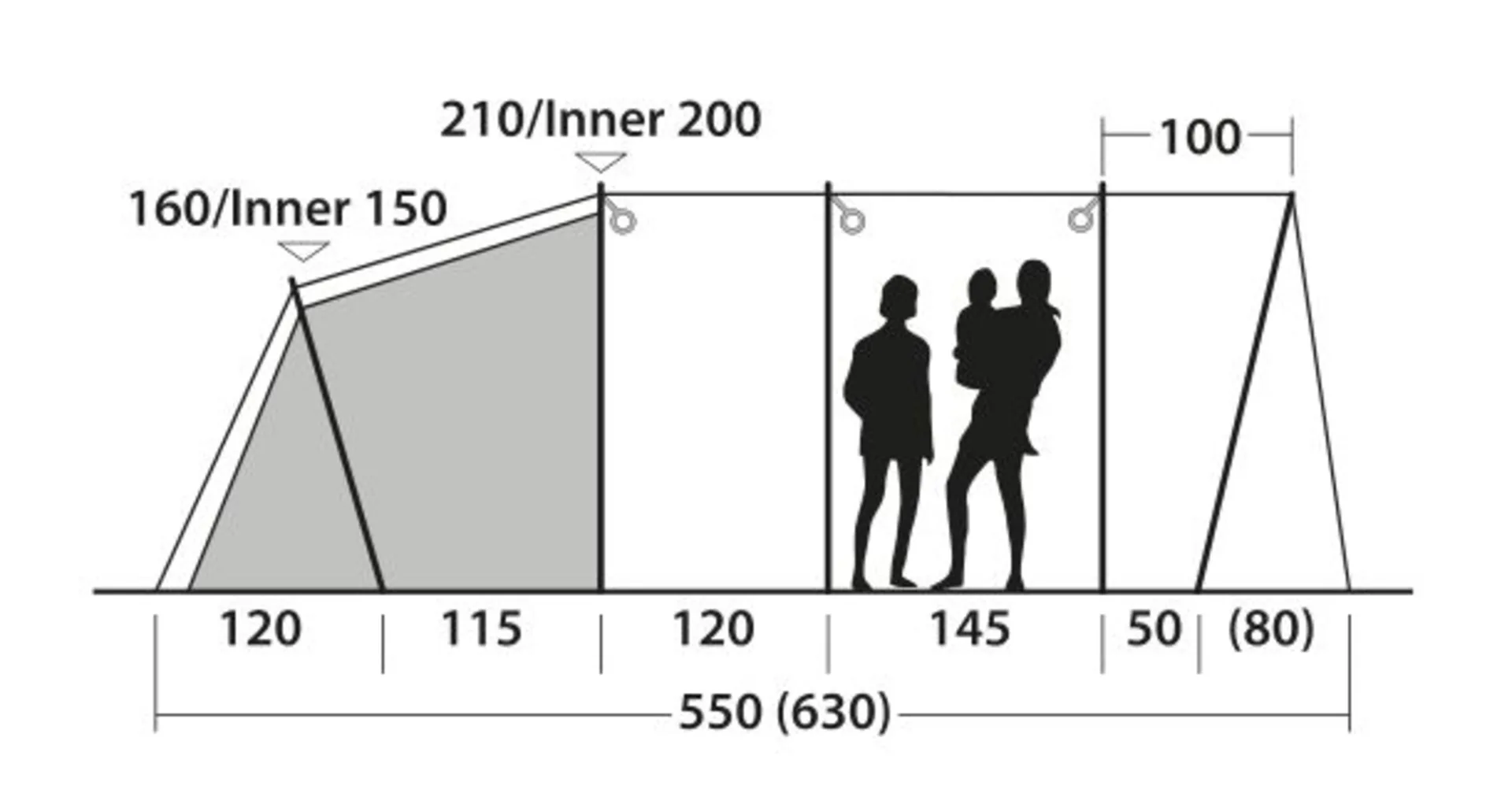 Outwell Greenwood 5 Tunnelzelt Grün für 5 Personen