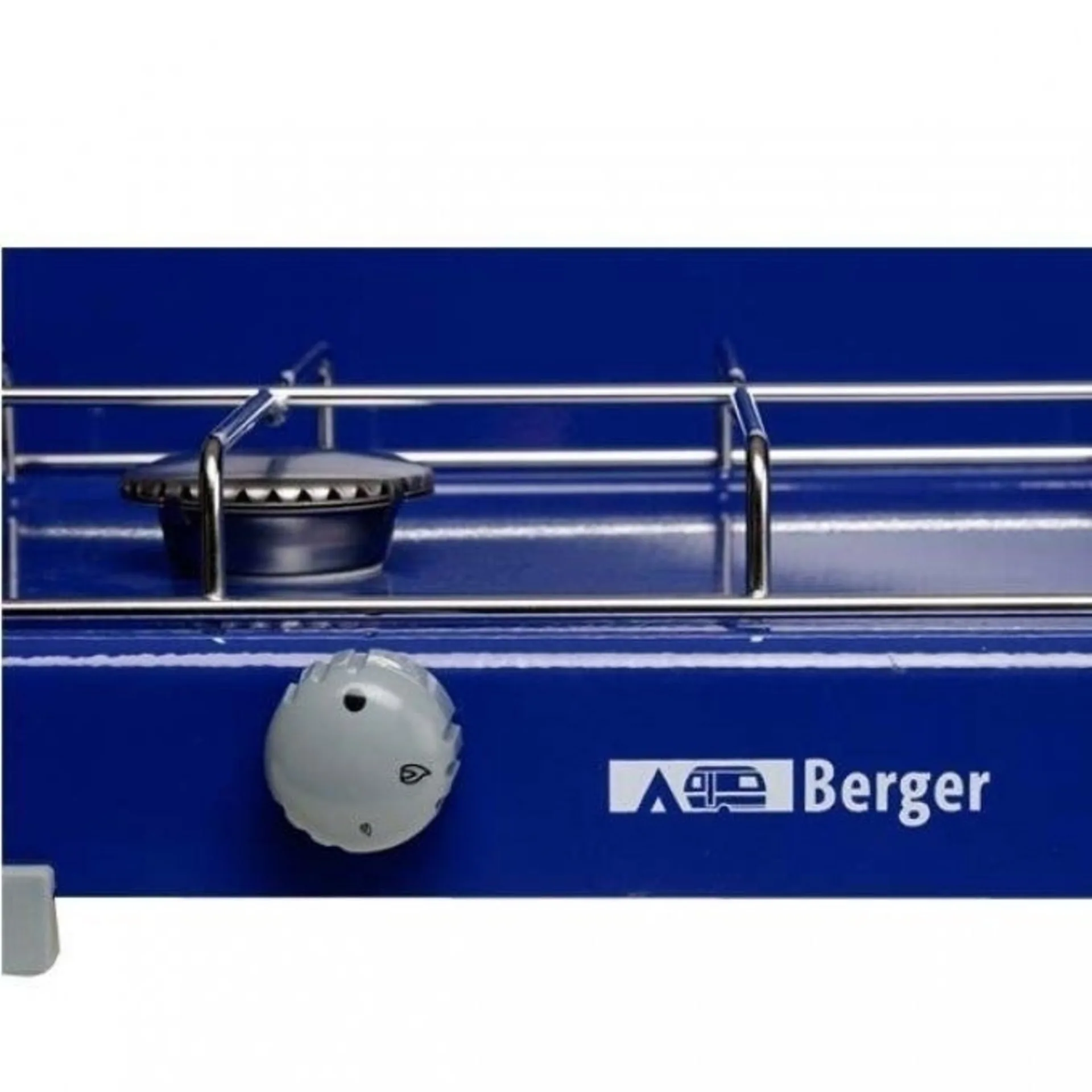 Berger 2-flammiger Gaskocher blau 3,2 kw, 50 mbar und Zündsicherung