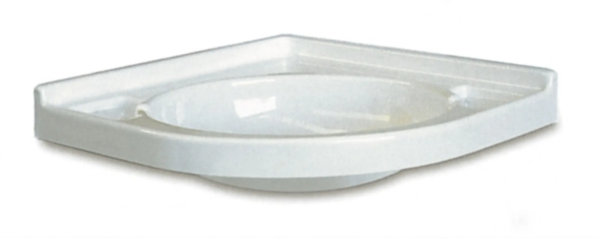 Lavabo d'angle en blanc, 418x418mm