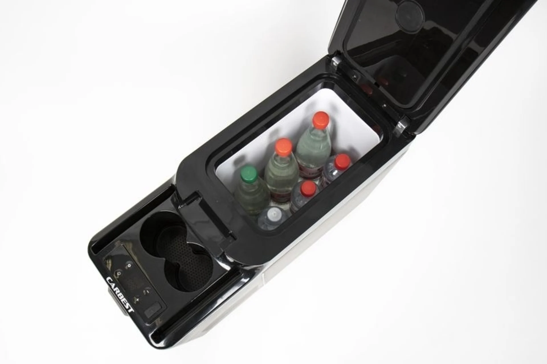 Carbest Kompressor-Kühlbox für Vans und Wohnmobile mit Mittelkonsole-Kühlfach