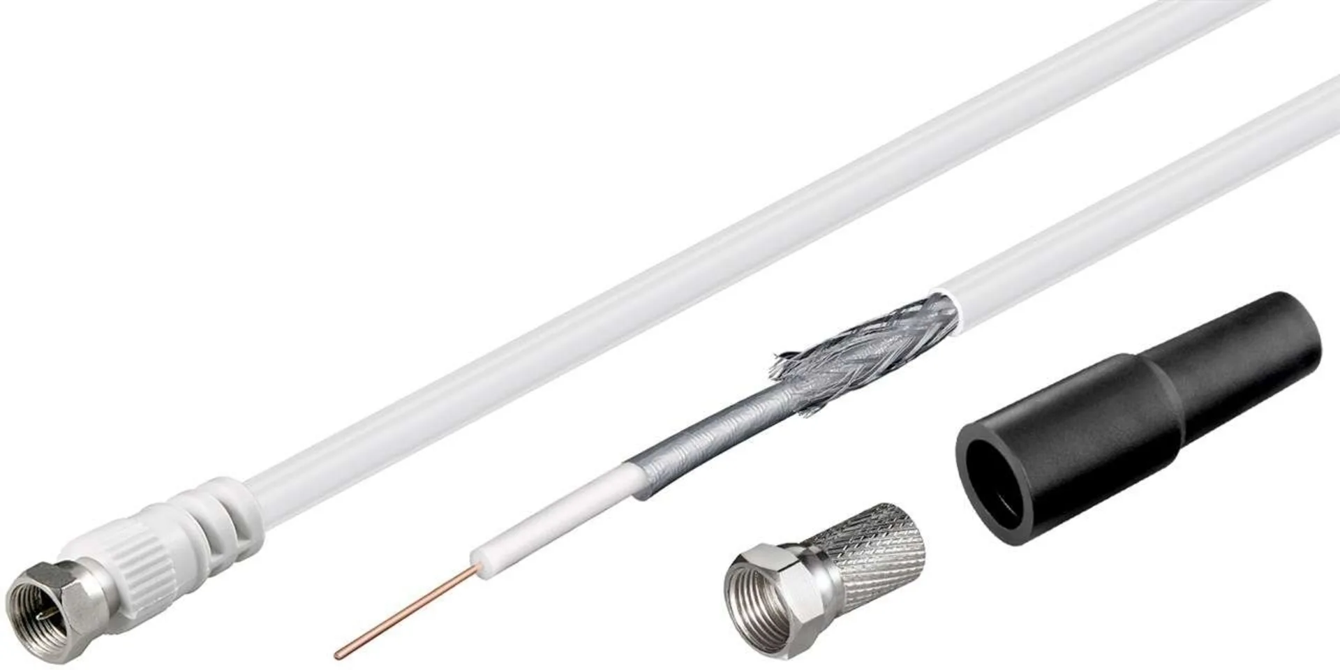 Kit de câbles d'antenne coaxiaux Goobay 100 dB avec câble de raccordement LNB 10 m