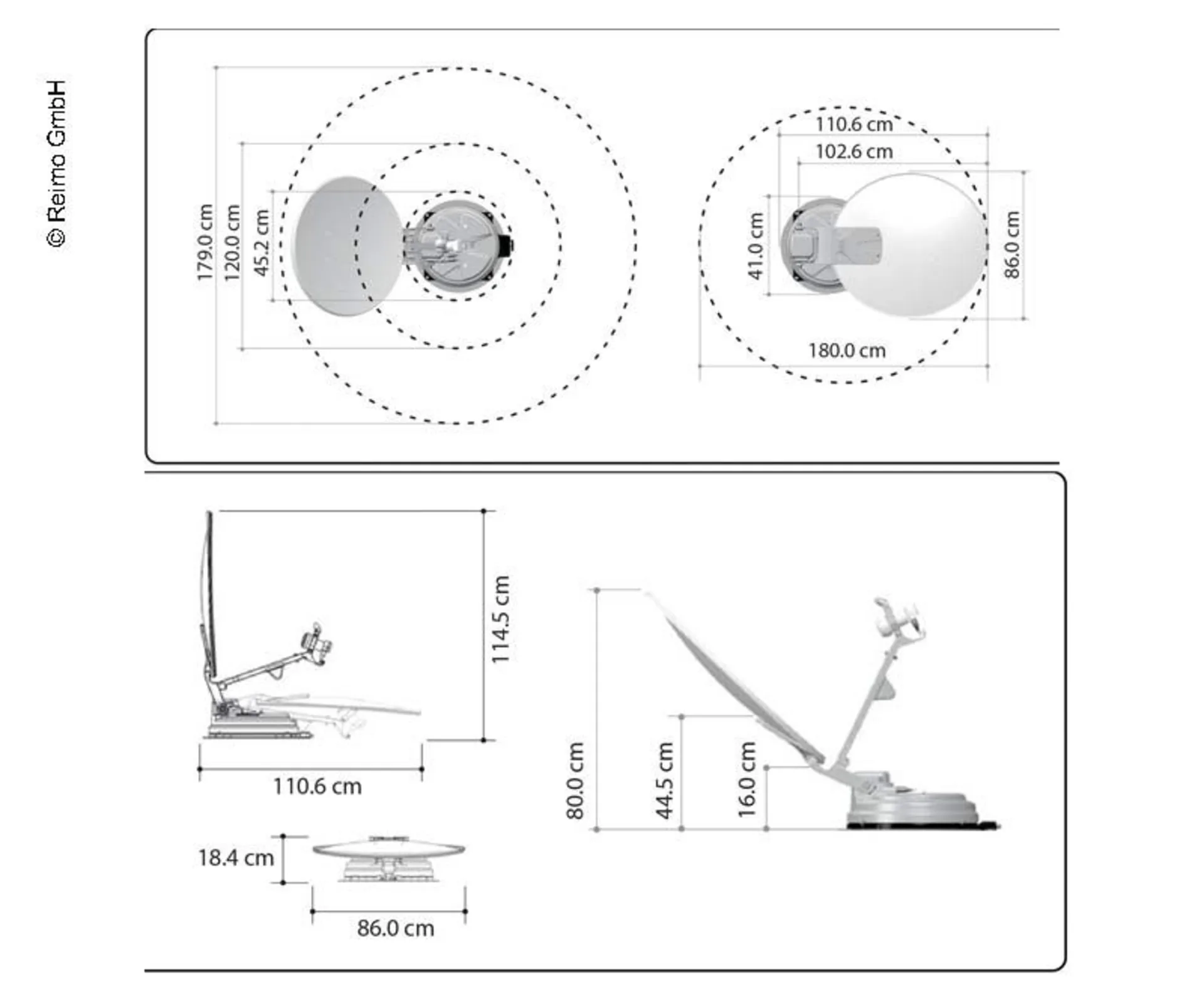 Carbest Multi-Sat X85 Single Sat-Anlage mit 85 cm Durchmesser und 10 vorprogrammierten Satelliten