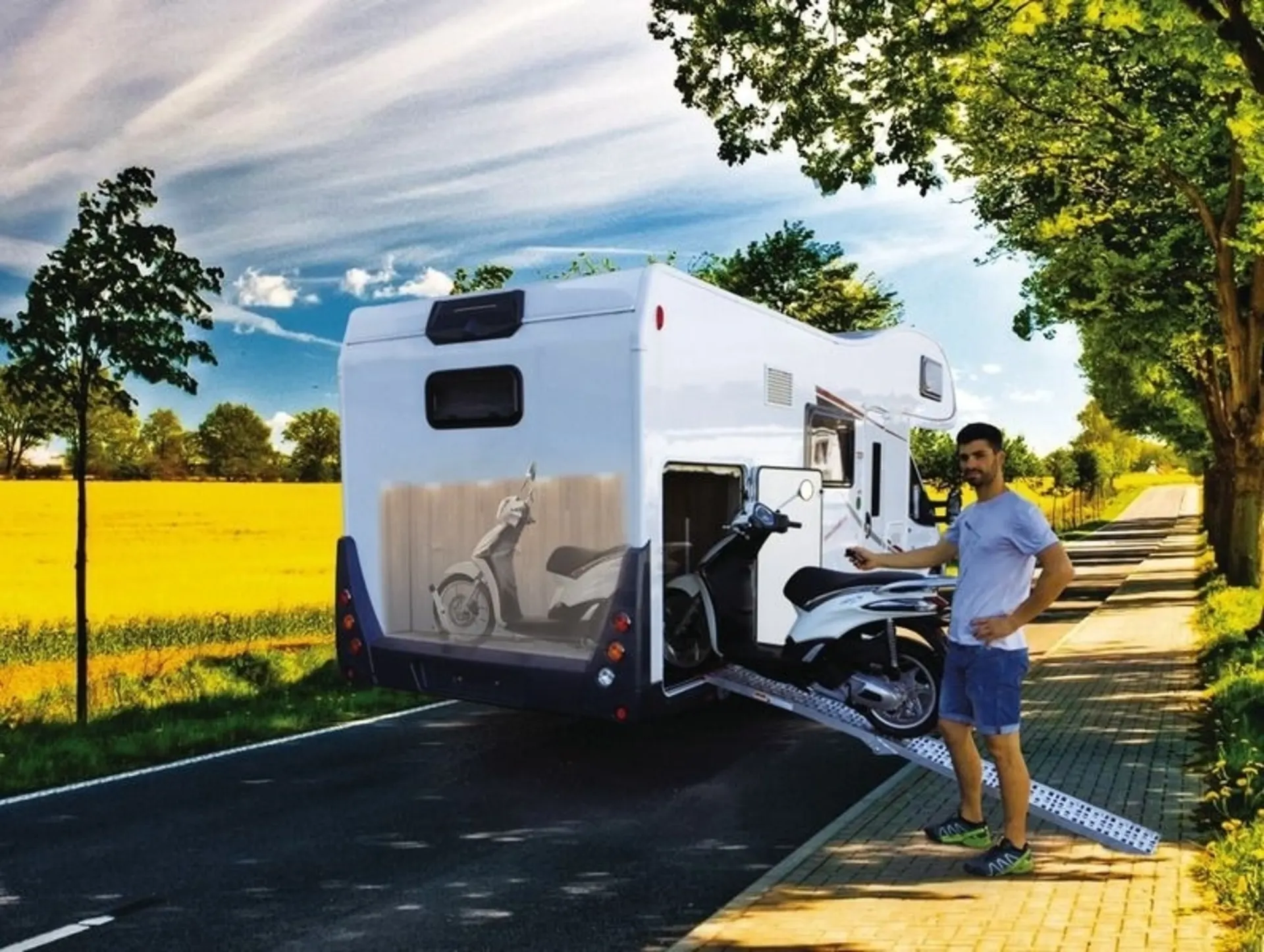 Elektrische Verladeschiene für Motorräder und Roller - Pollicino