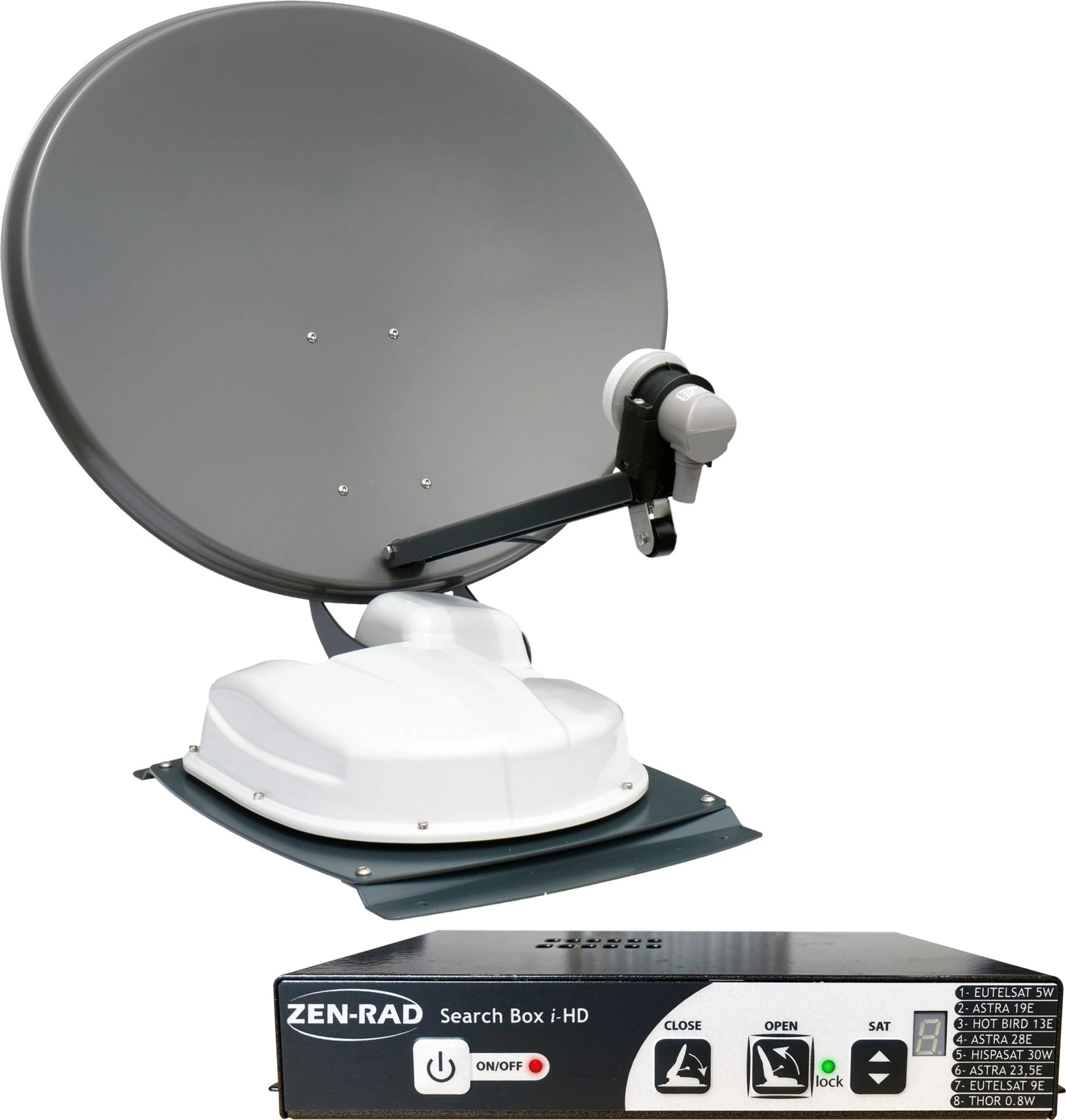 Système satellite entièrement automatique Reflexion. Kit complet CarSat60Alu adapté aux camping-cars, caravanes, fourgons et camions