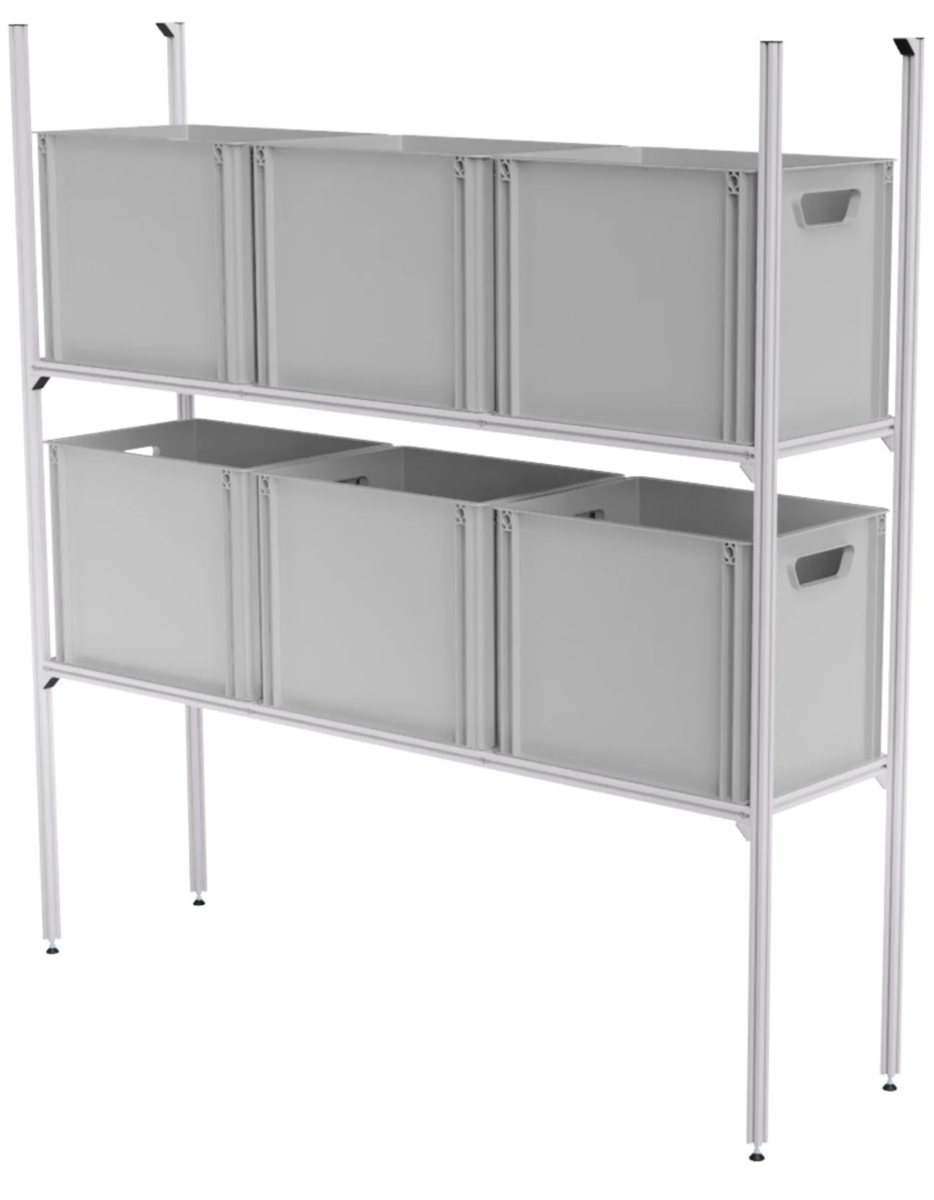 SYS-Rack Aluminium Regal-System 123-L-RR-1 Längs für Heckgarage 125 x 31 x 130 cm