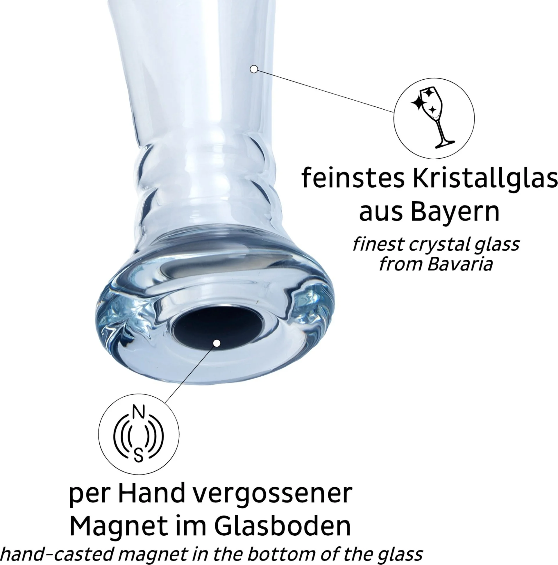 silwy® Magnet-Weizenbier-Kristallglas (0,5 l)