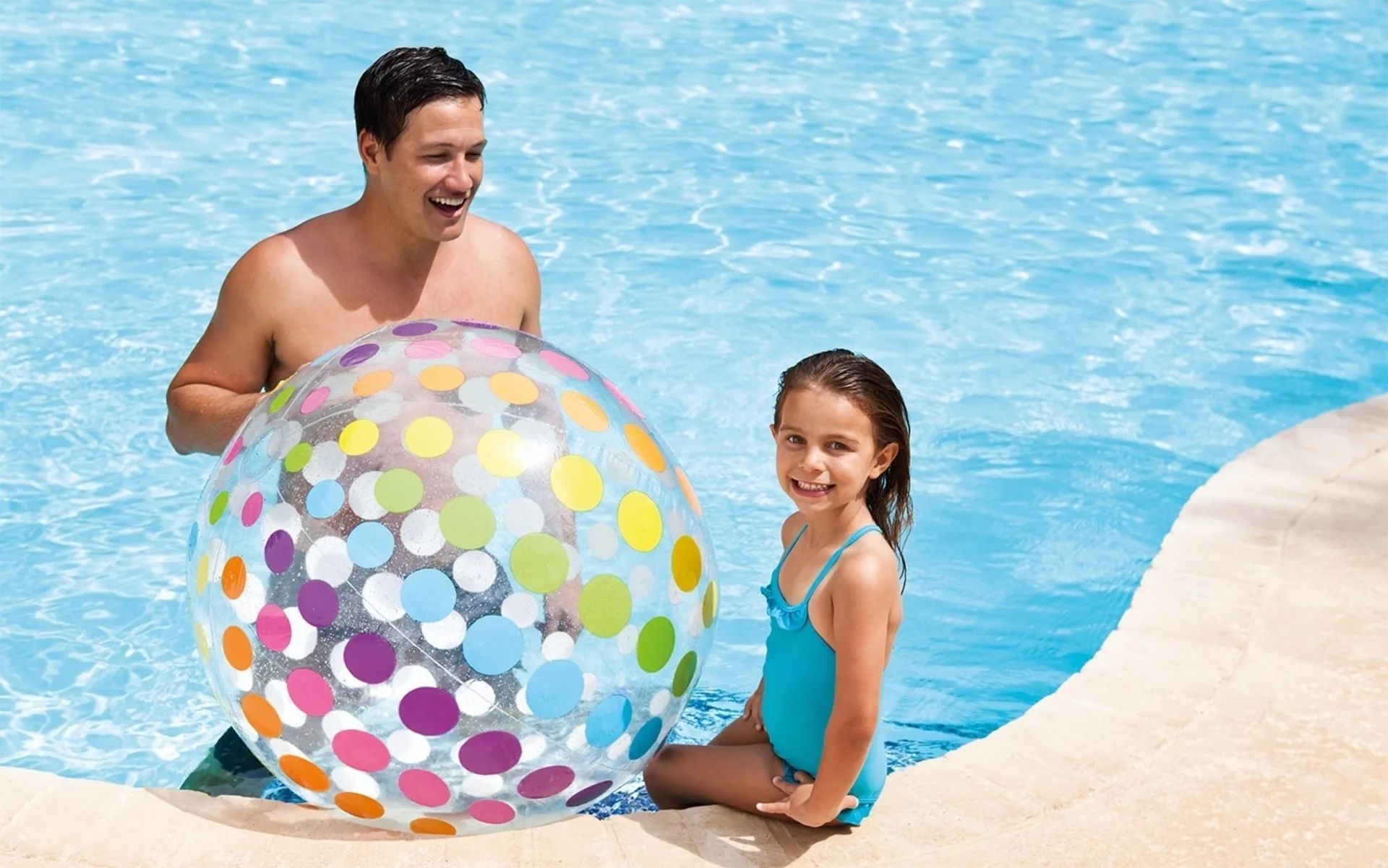 Ballon de plage Intex Jumbo Ø 107 cm à pois Ballon de plage Intex Jumbo Ø 107 cm à pois