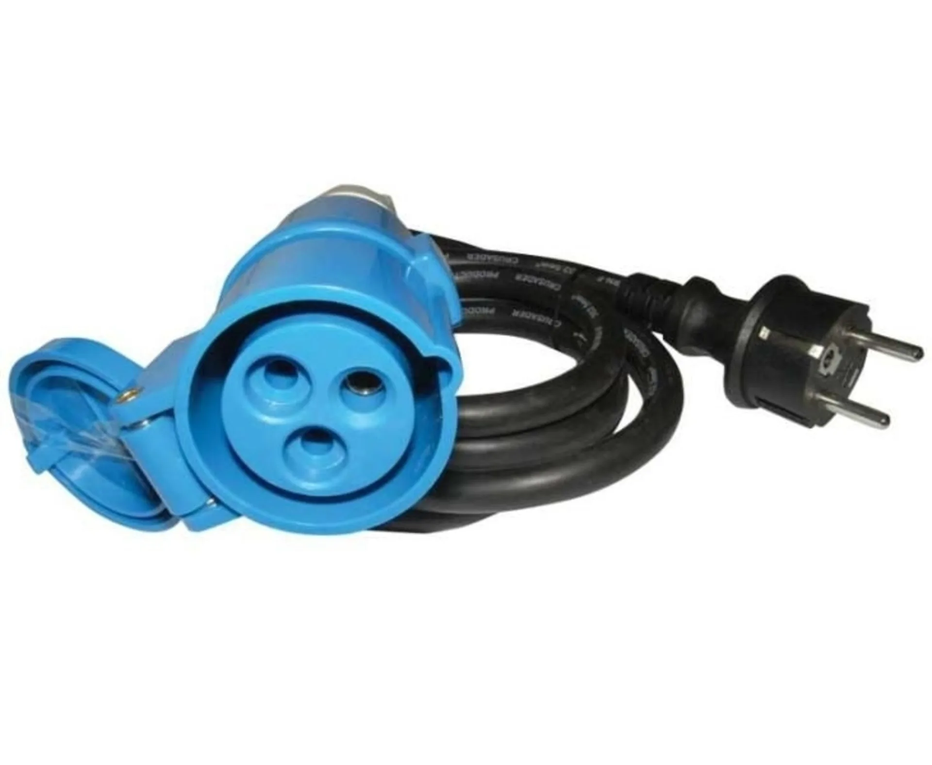 CEE-Adapterkabel mit Schukostecker und CEE-Kupplung, 3x2.5mm², 1.5m lang