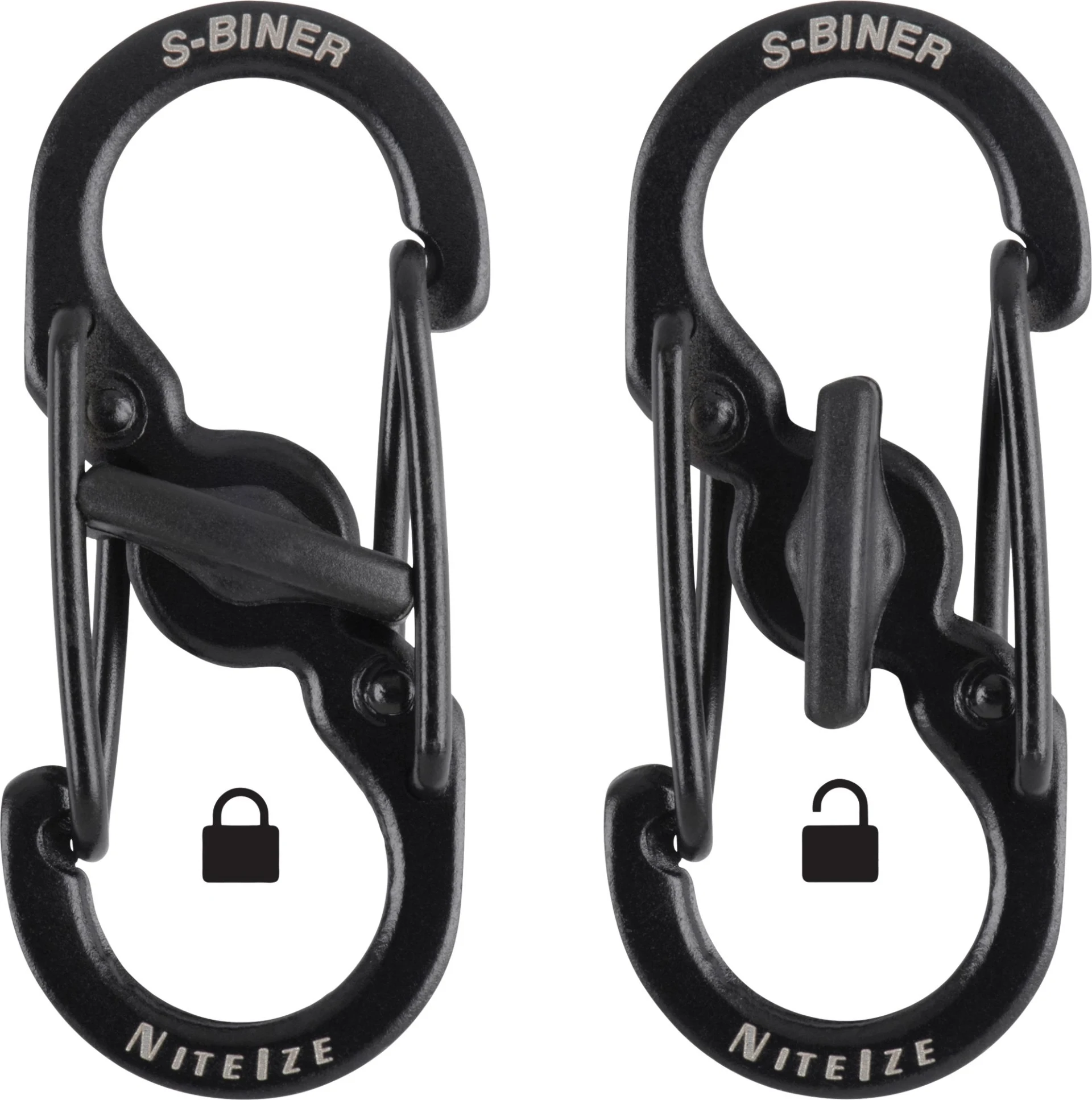 Nite Ize S-Biner MicroLock - noir, 2 pièces