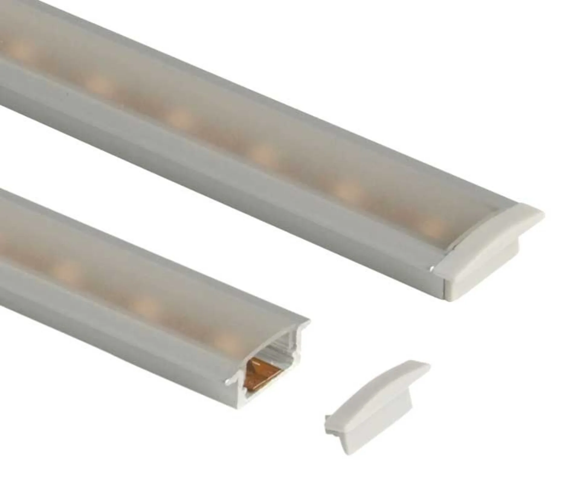 Carbest Aluminium-Profil für LED-Bänder, Länge 1.5m, flach - für Beleuchtungs-Highlights