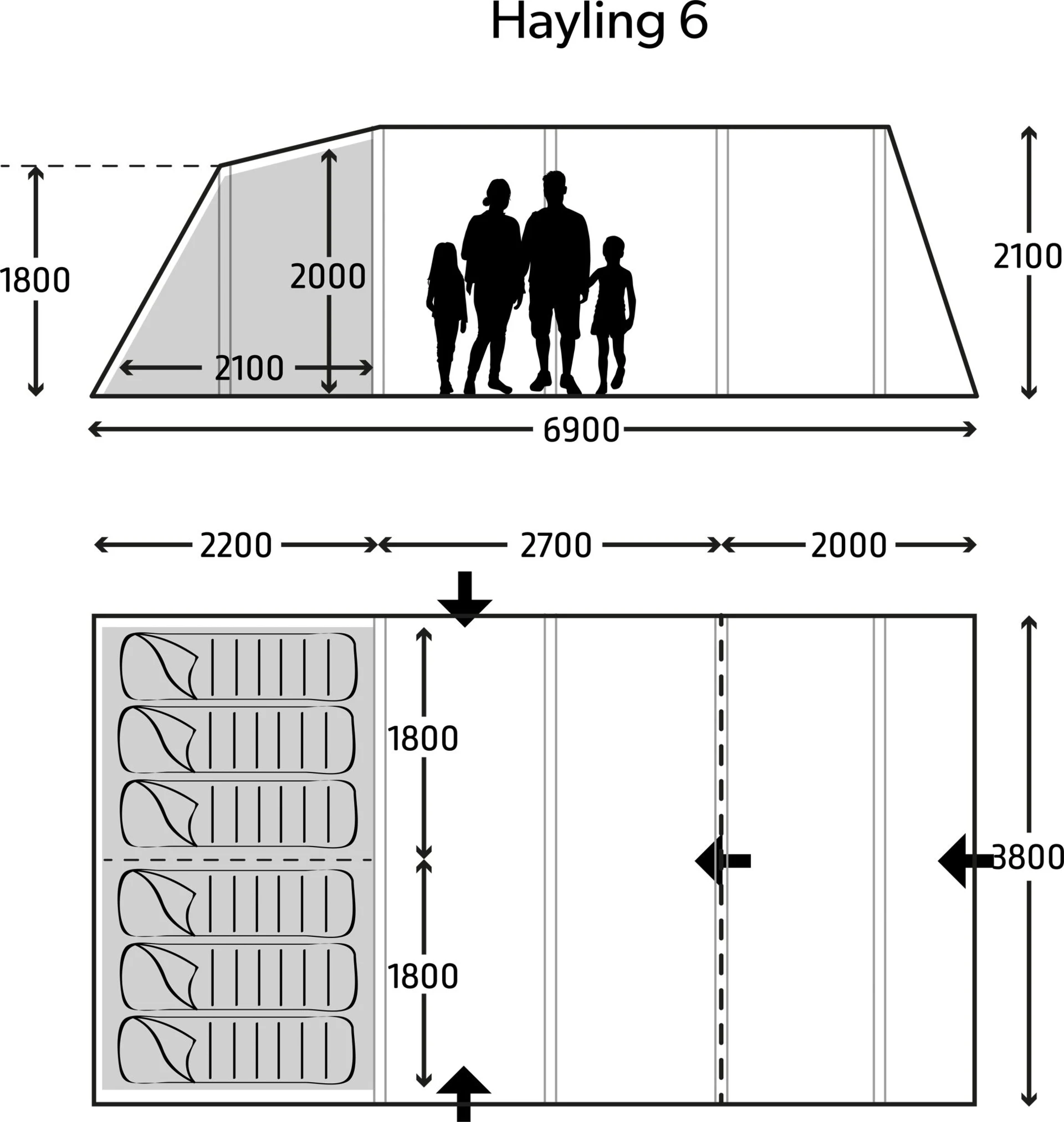 Kampa Tunnelzelt Hayling 6