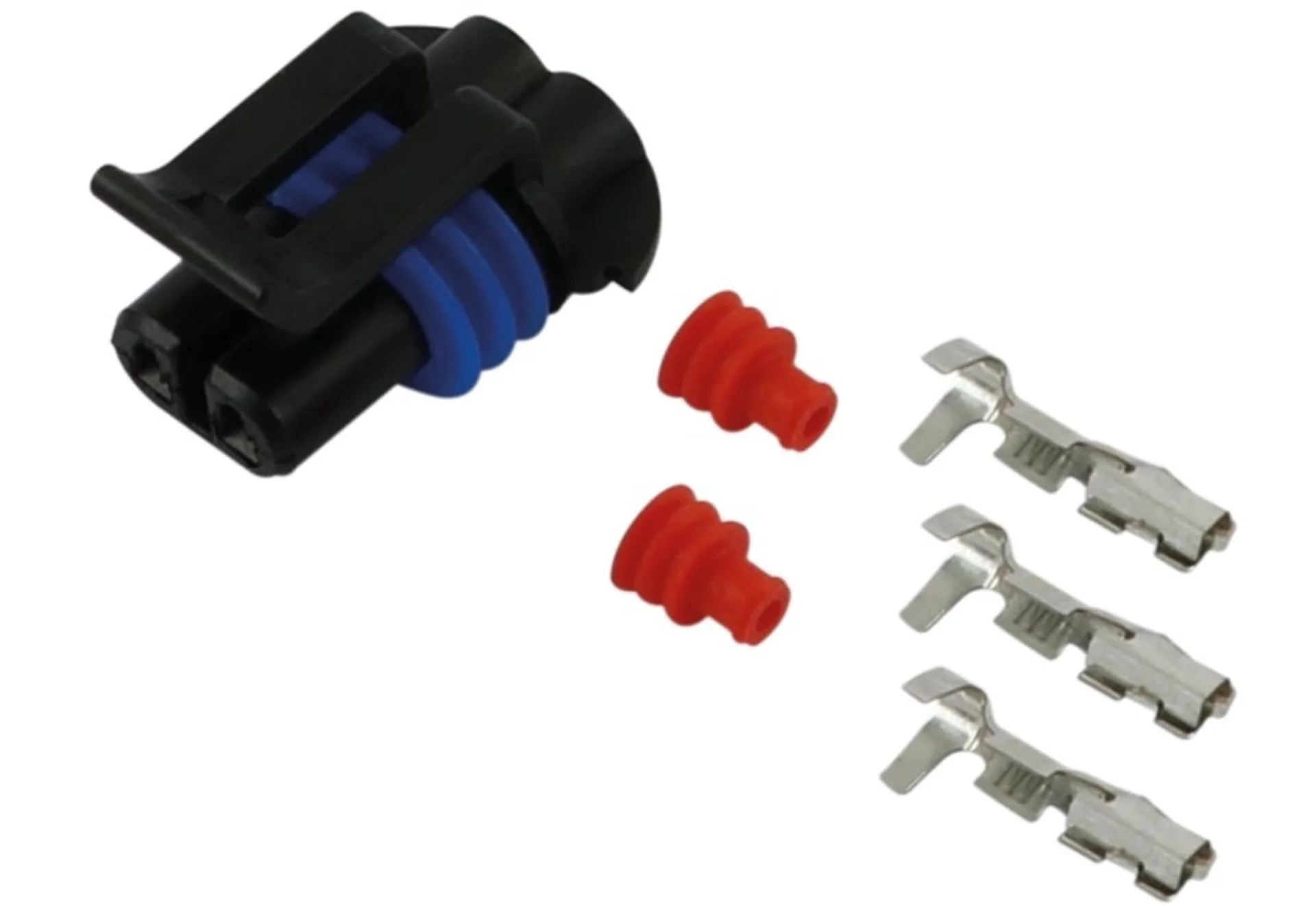 Stecker-Set Metri-Pack 150, 2polig, 1.5mm2 mit Kabelschuhen & Dichtungen