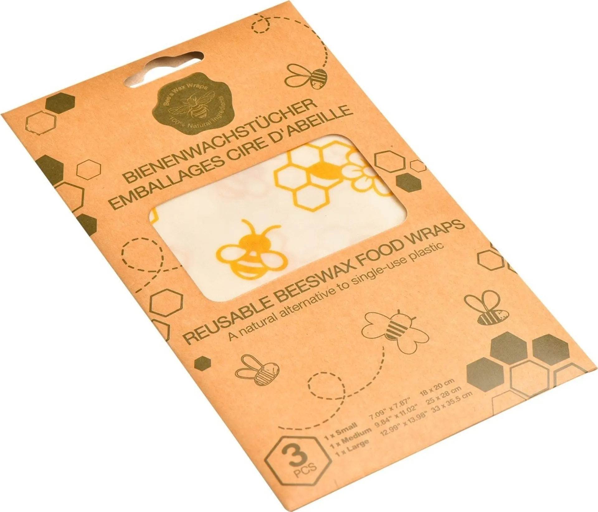 Nuts Innovations chiffon de cire d'abeille set de 3 rayons de miel