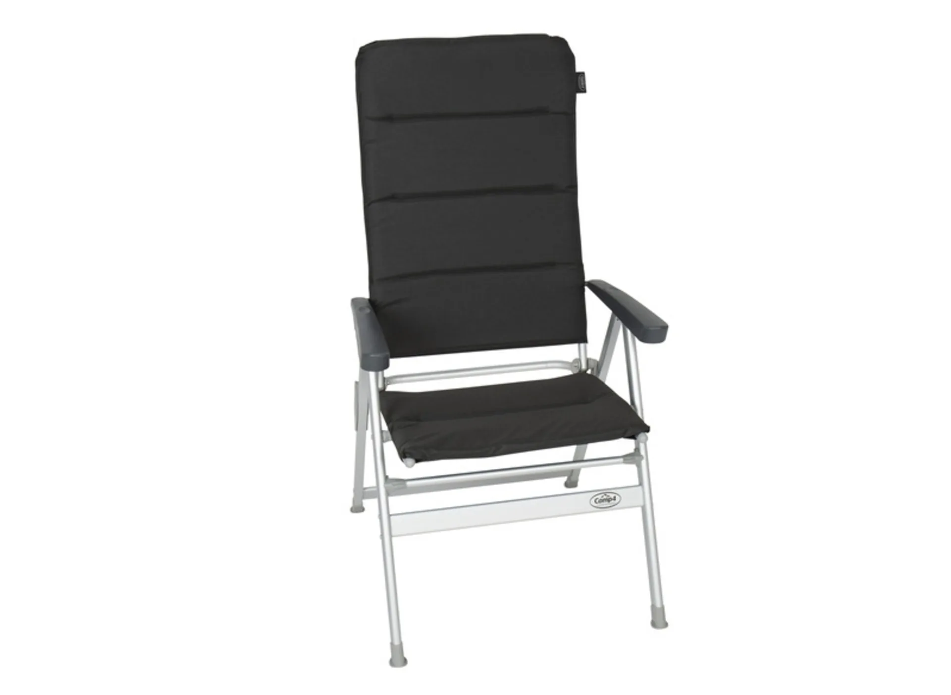 Fauteuil de camping Grenoble DeLuxe - noir/argenté