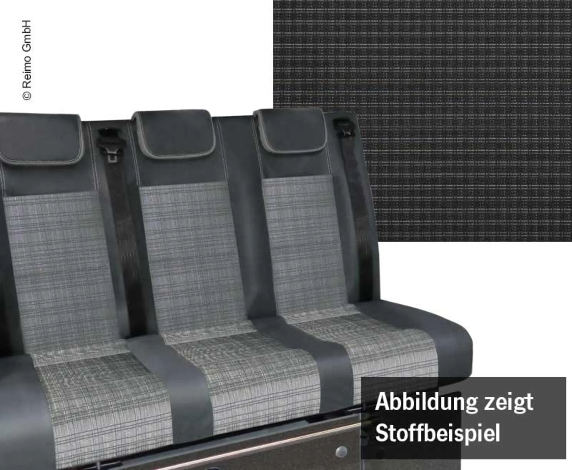 Schlafsitzbank VW T6.1, V3000 Gr.14 3-sitzig, Polster Duble Grid Rechtsl.Wärmet
