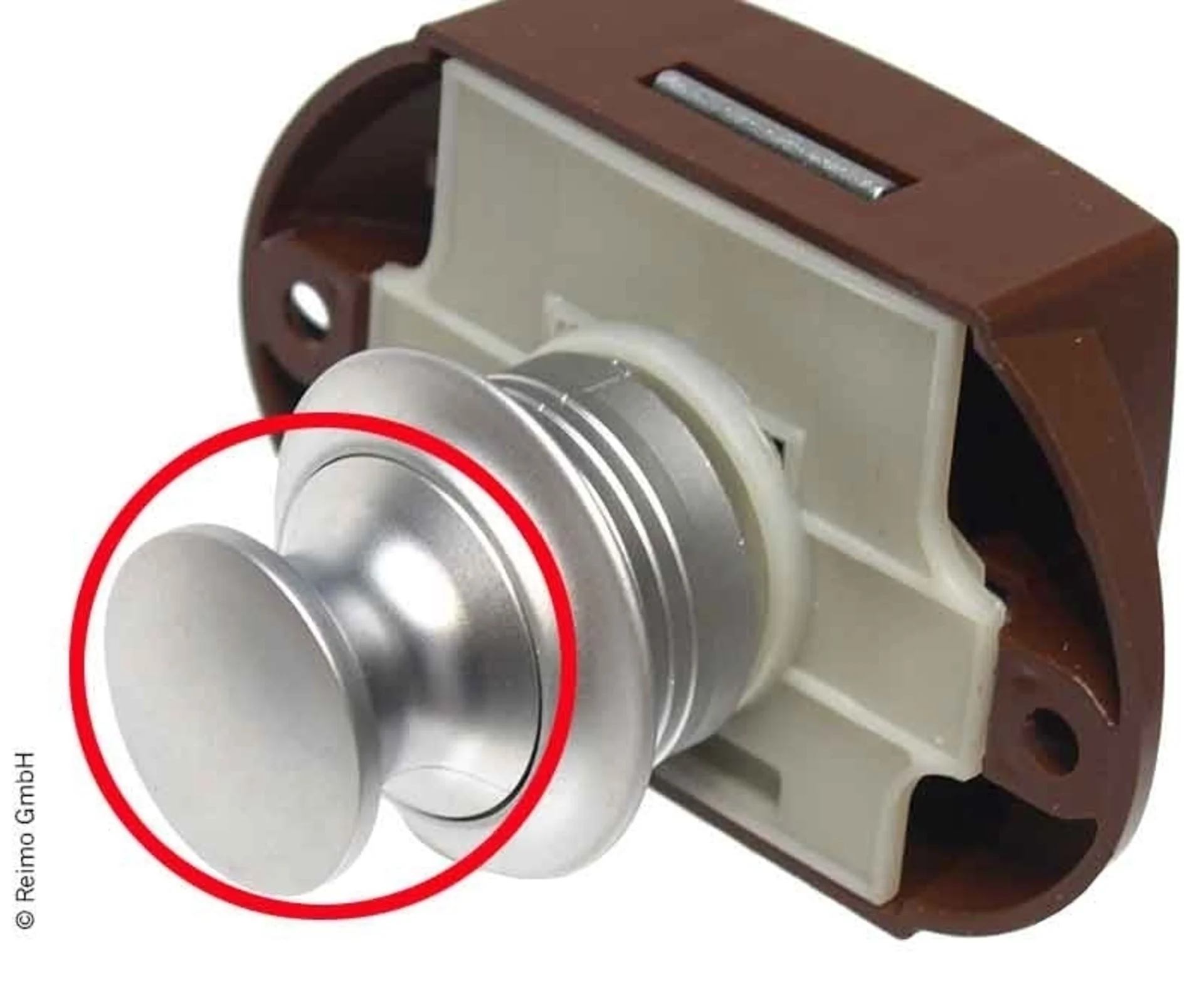 Bouton de rechange pour push lock en argent mat