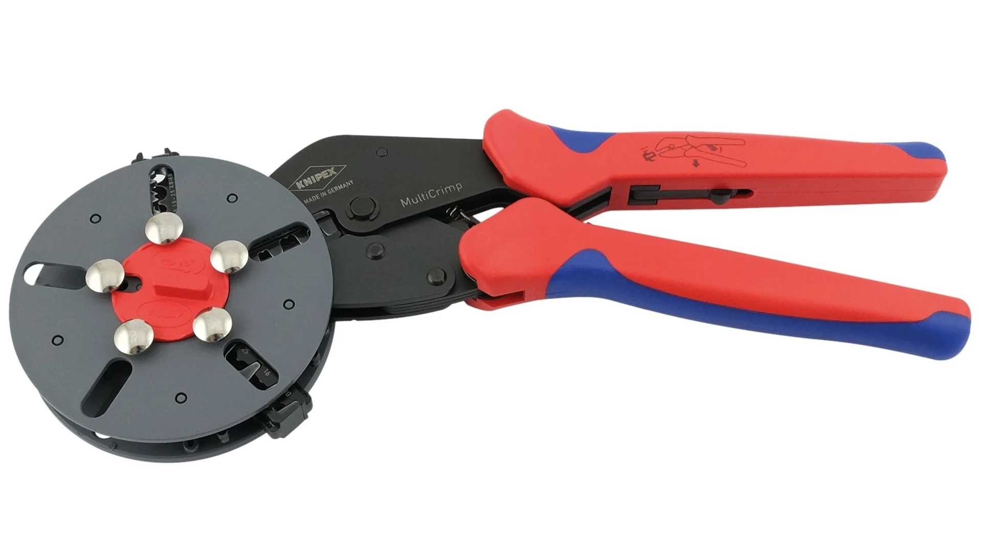 Knipex MultiCrimp, Crimpzange mit Wechselmagazin 5 Wechseleinsätze im Lieferumfang Knipex MultiCrimp, Crimpzange mit Wechselmagazin 5 Wechseleinsätze im Lieferumfang