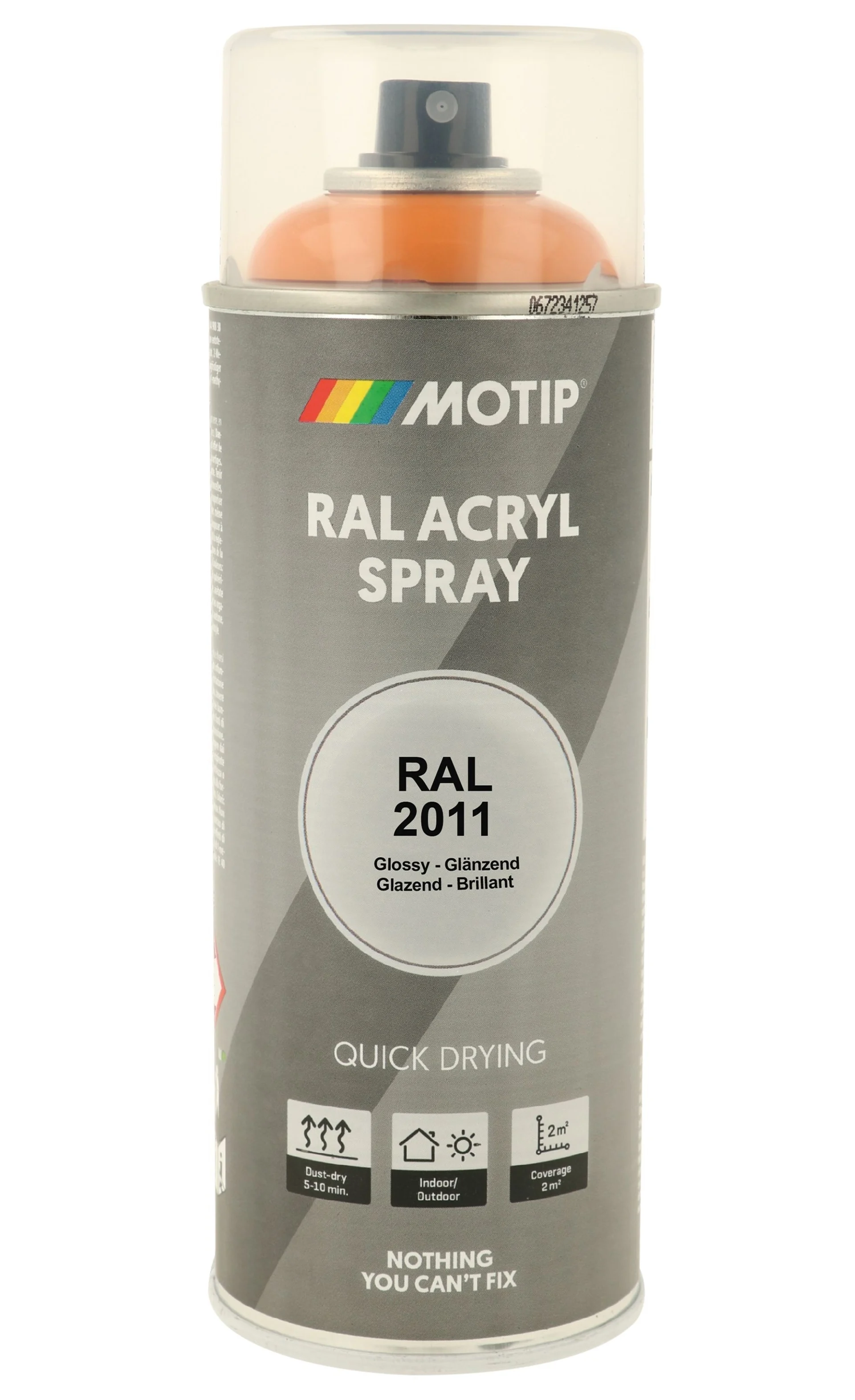 MoTip - Peinture industrielle RAL 2011 orange brillant 400 ml, orange municipal MoTip - Peinture industrielle RAL 2011 orange brillant 400 ml, orange municipal
