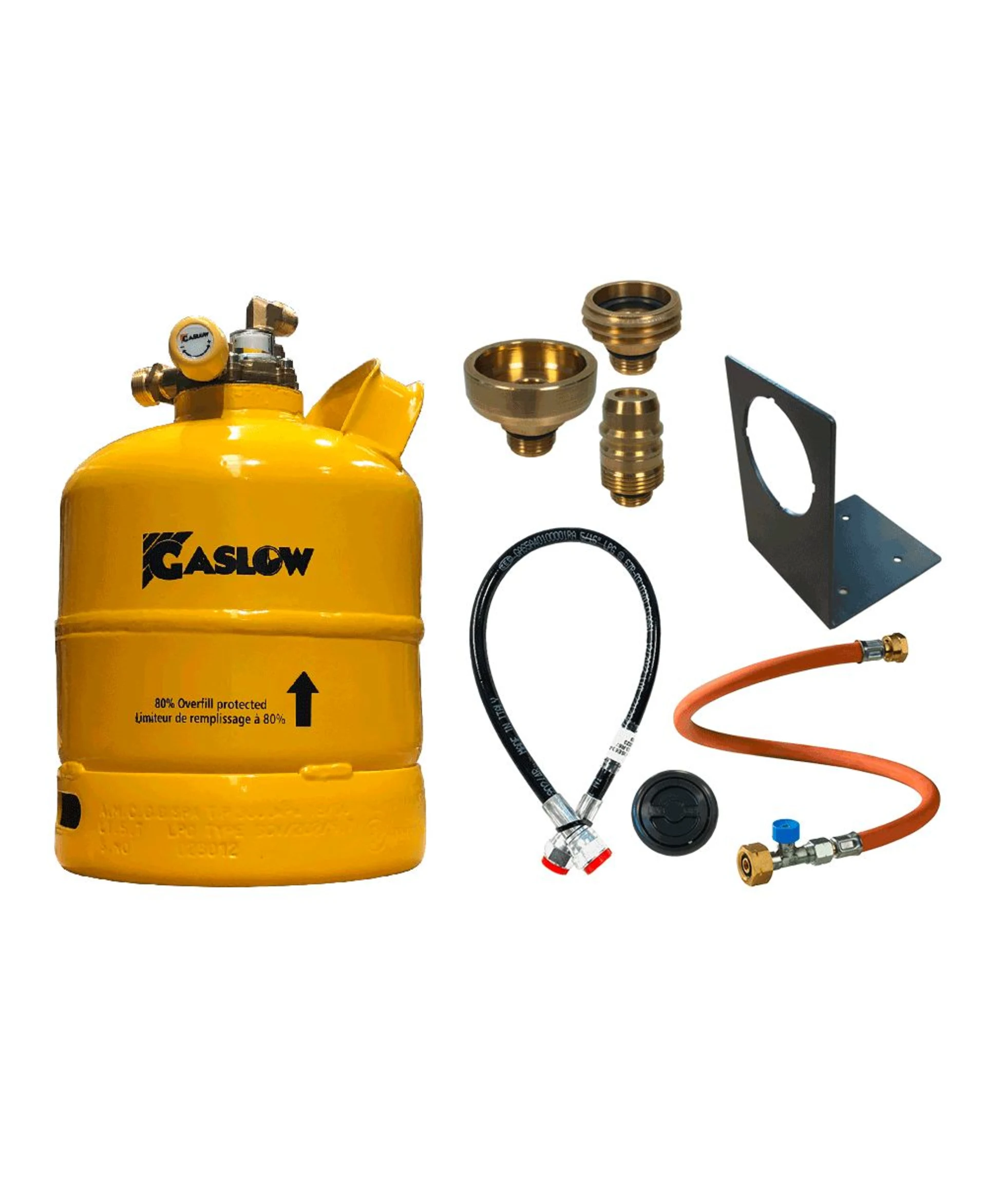 Kit de cylindre GPL Gaslow avec goulot de remplissage et support de goulot 2,7 kg