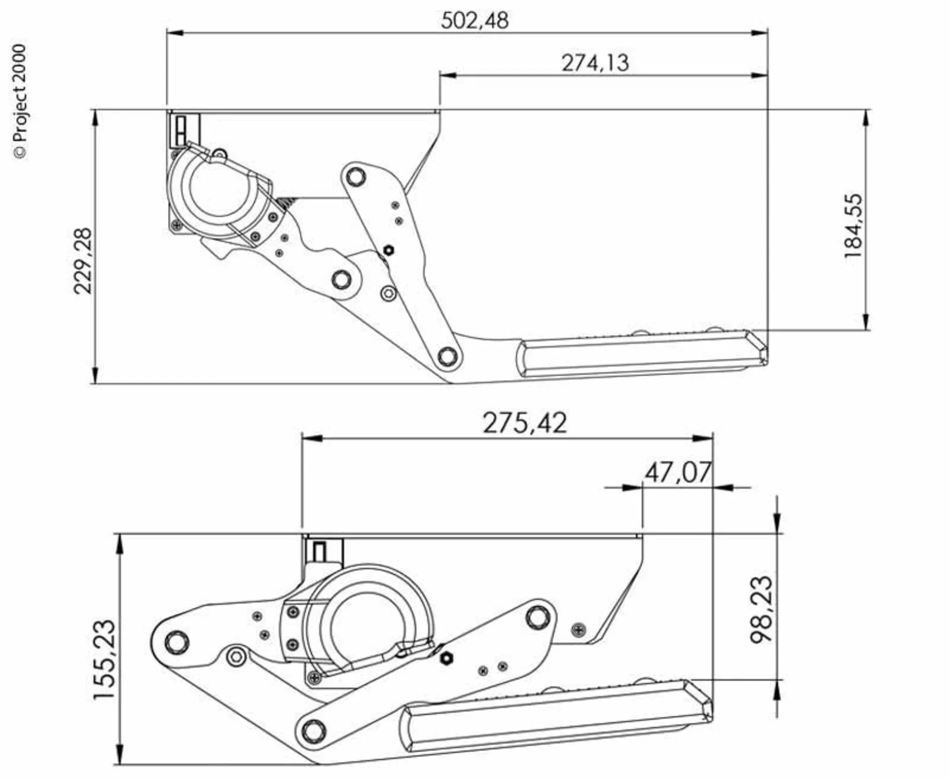 Elektrische Trittstufe Serie R für Reisemobile (523 mm, 12V)