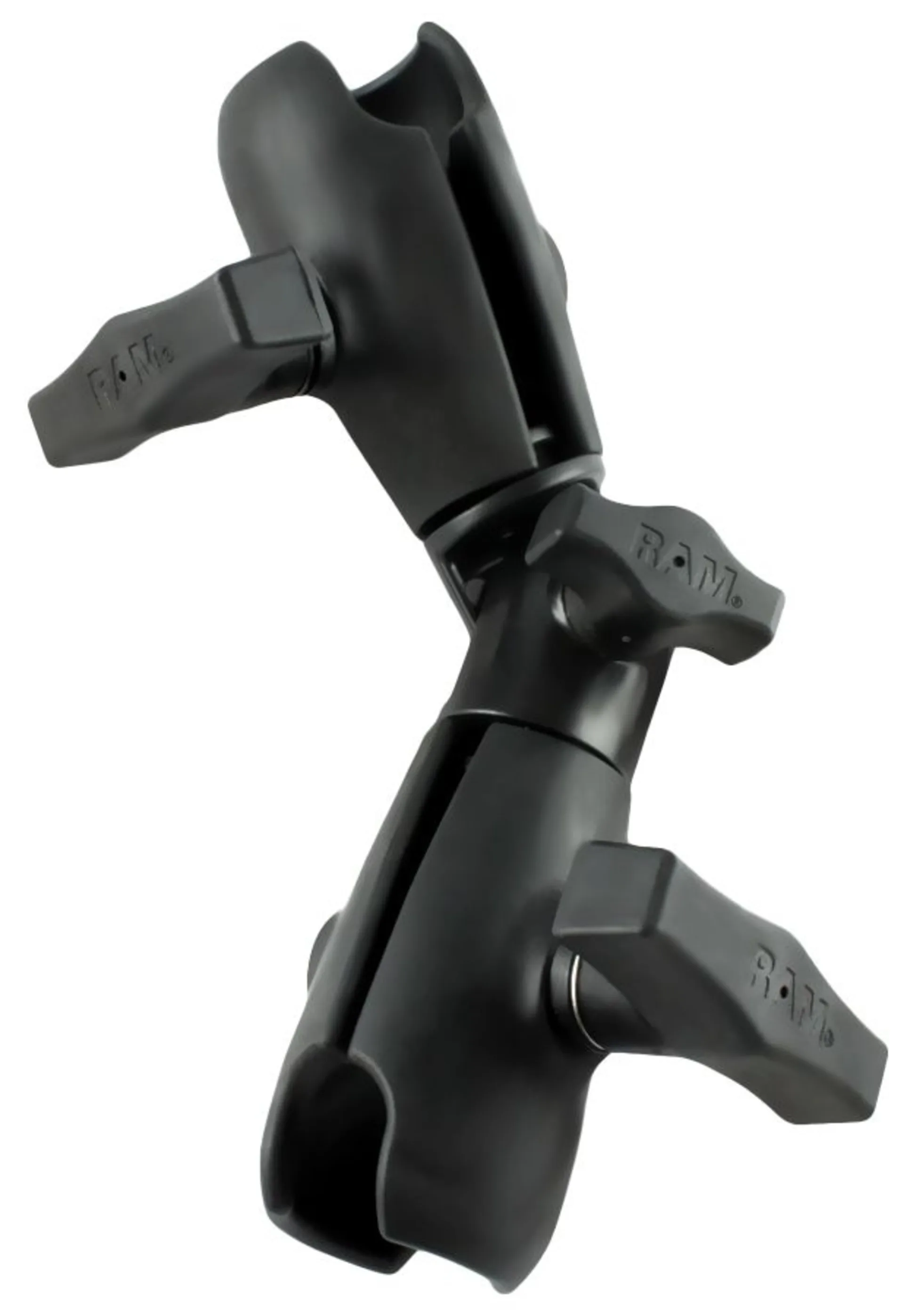 Bras de fixation RAM Mounts avec articulation pivotante, rotule en C (1,5 pouces). Avec articulation pivotante à 180° au centre, longueur 210 mm