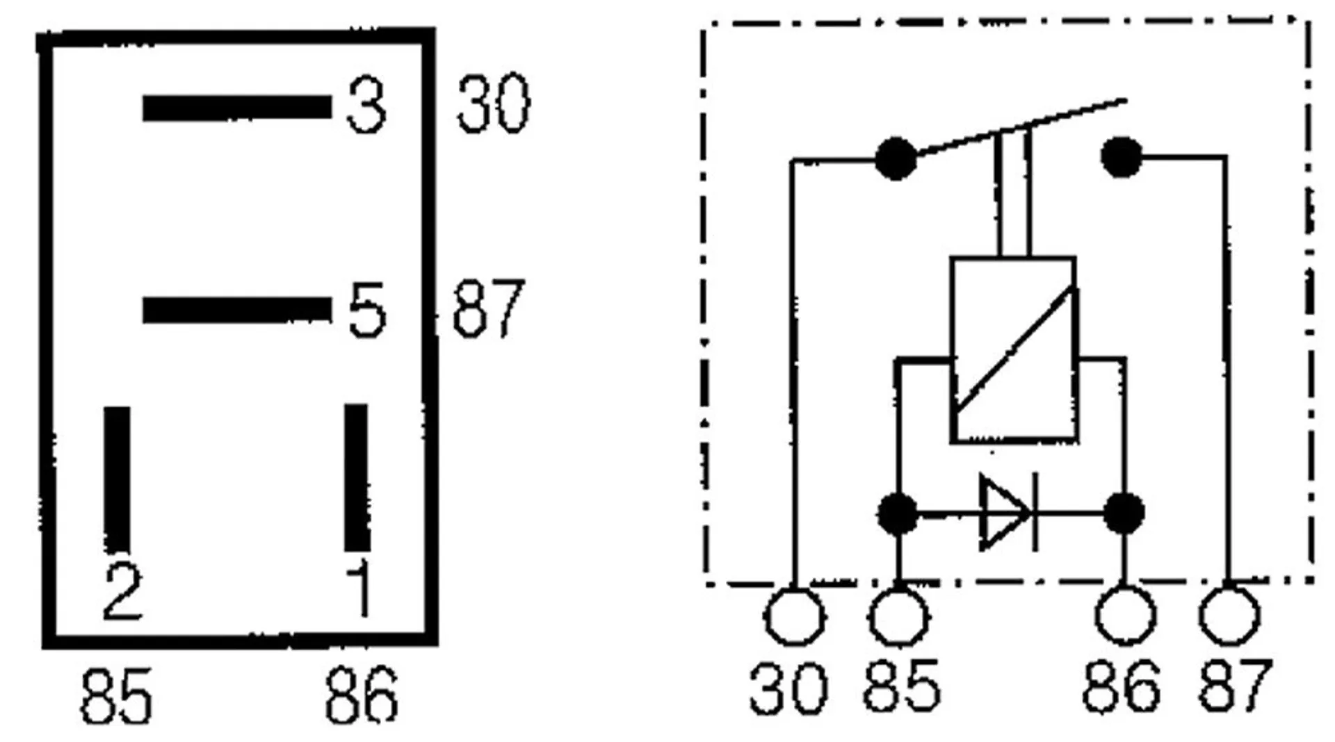 Micro-relais 12 V 40 A, avec diode